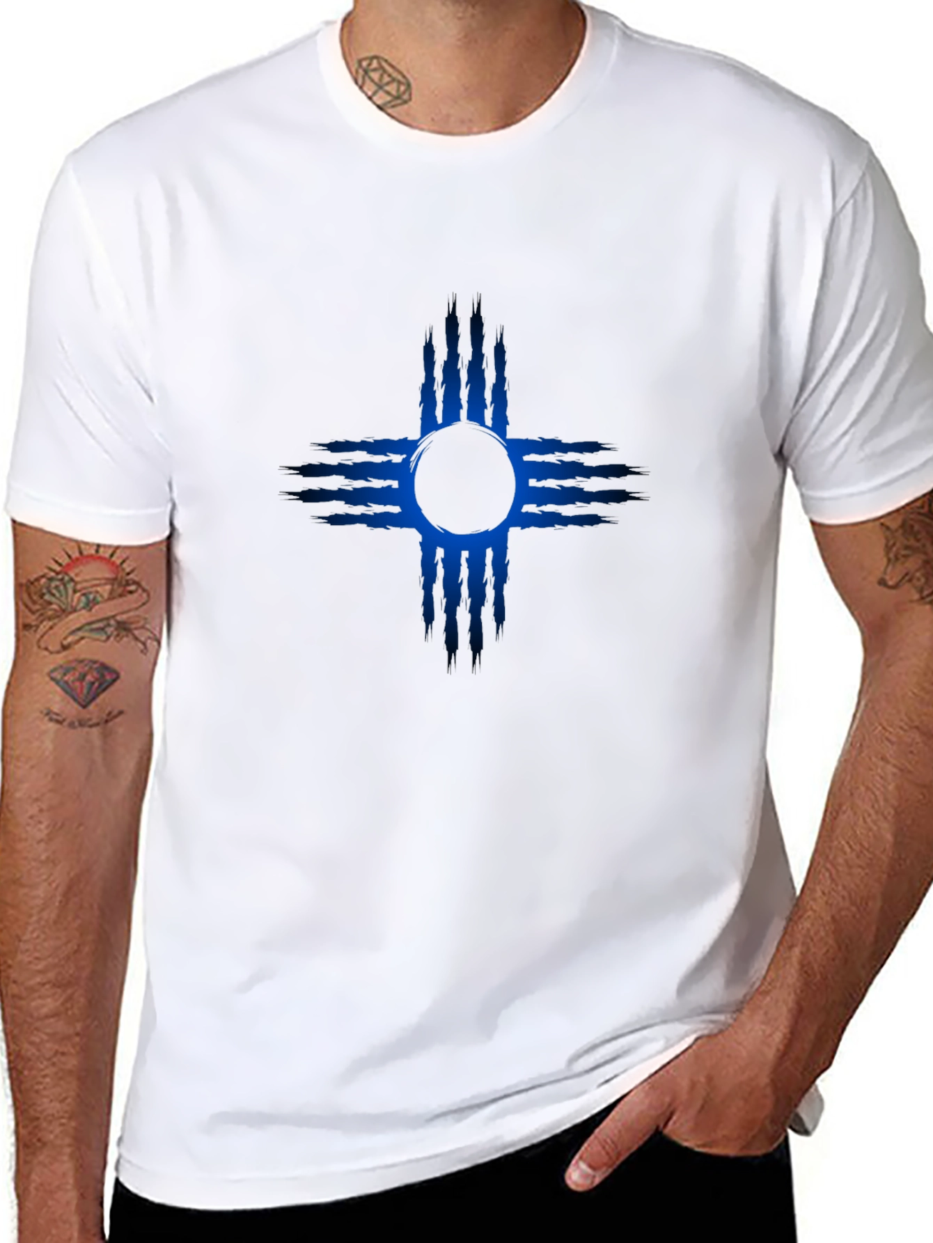 New Mexico Zia Symbol T-Shirt - Mens Black Tee