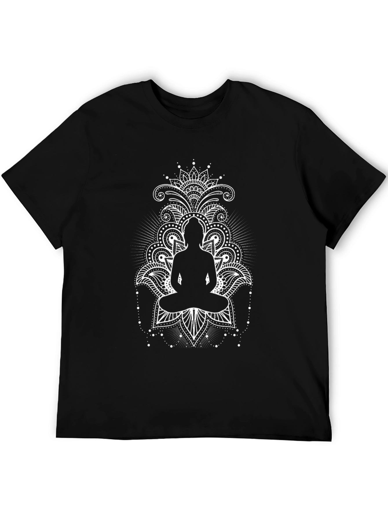 Meditative Buddha Graphic Tee - Black