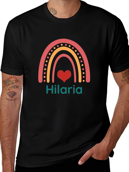 Hilaria Rainbow Heart Graphic T-Shirt
