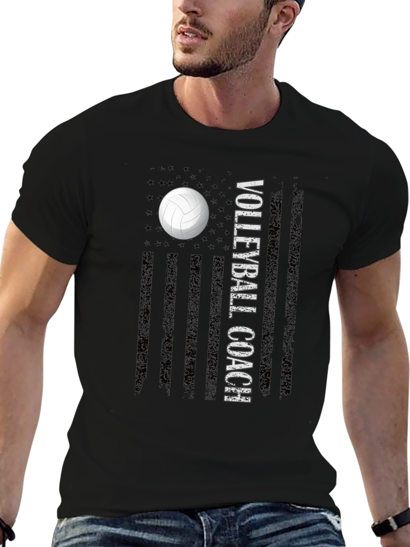 Volleyball Coach USA Flag T-Shirt