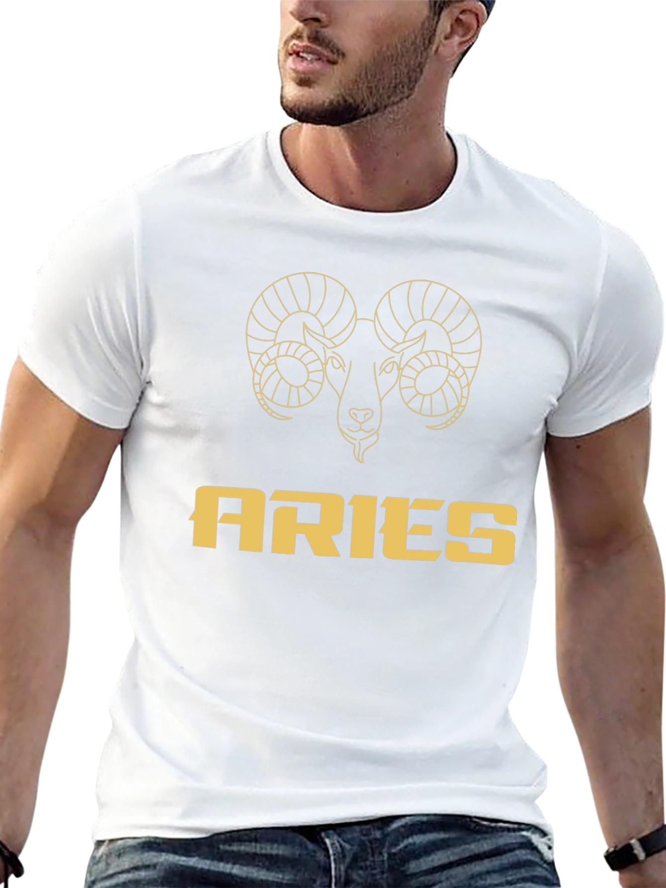 Aries Zodiac Graphic T-Shirt - Black
