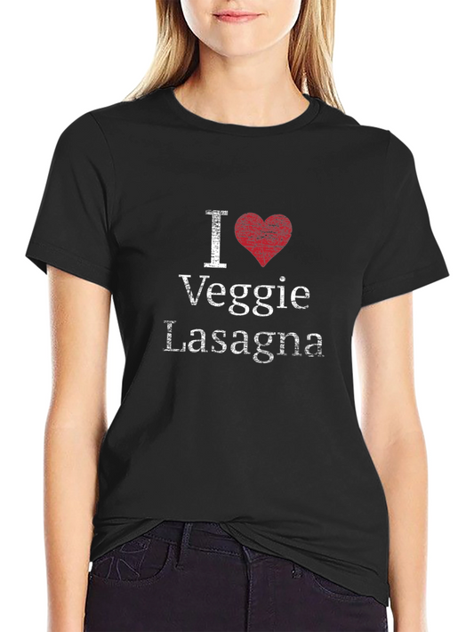 I Heart Veggie Lasagna T-Shirt - Novelty Graphic Tee