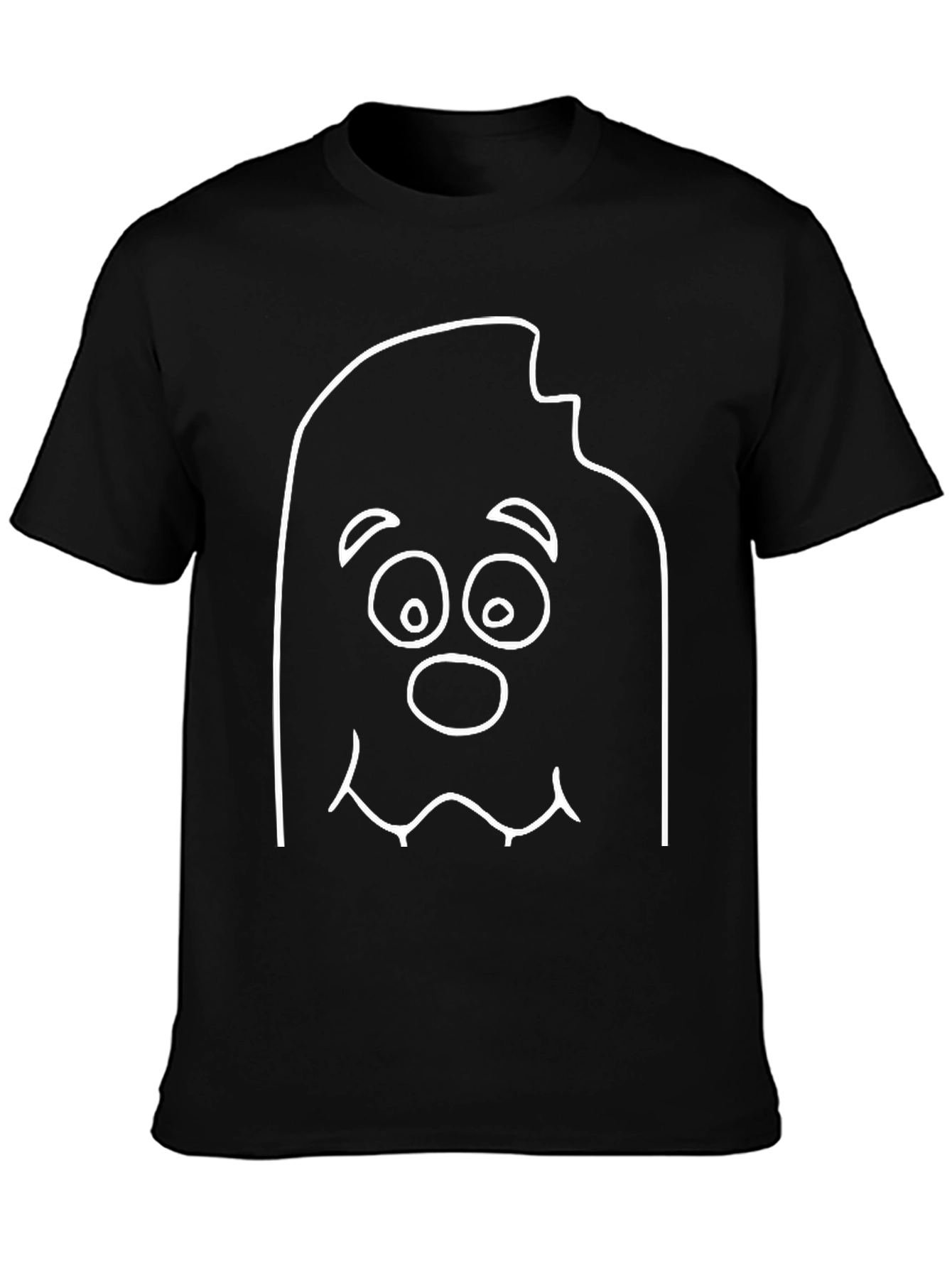 Funny Cartoon Ghost Black T-Shirt