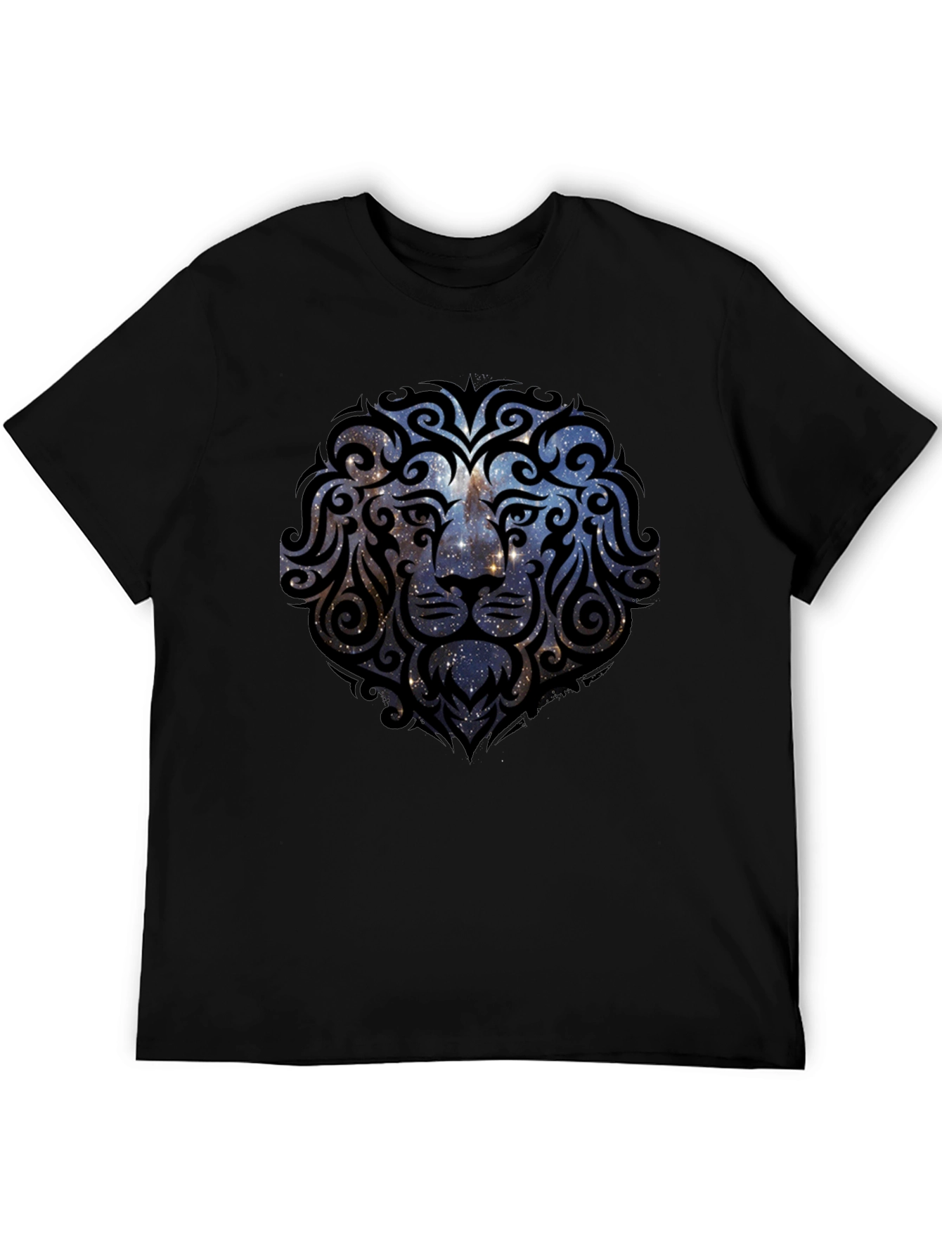 Lion Galaxy T-Shirt - Black Graphic Tee