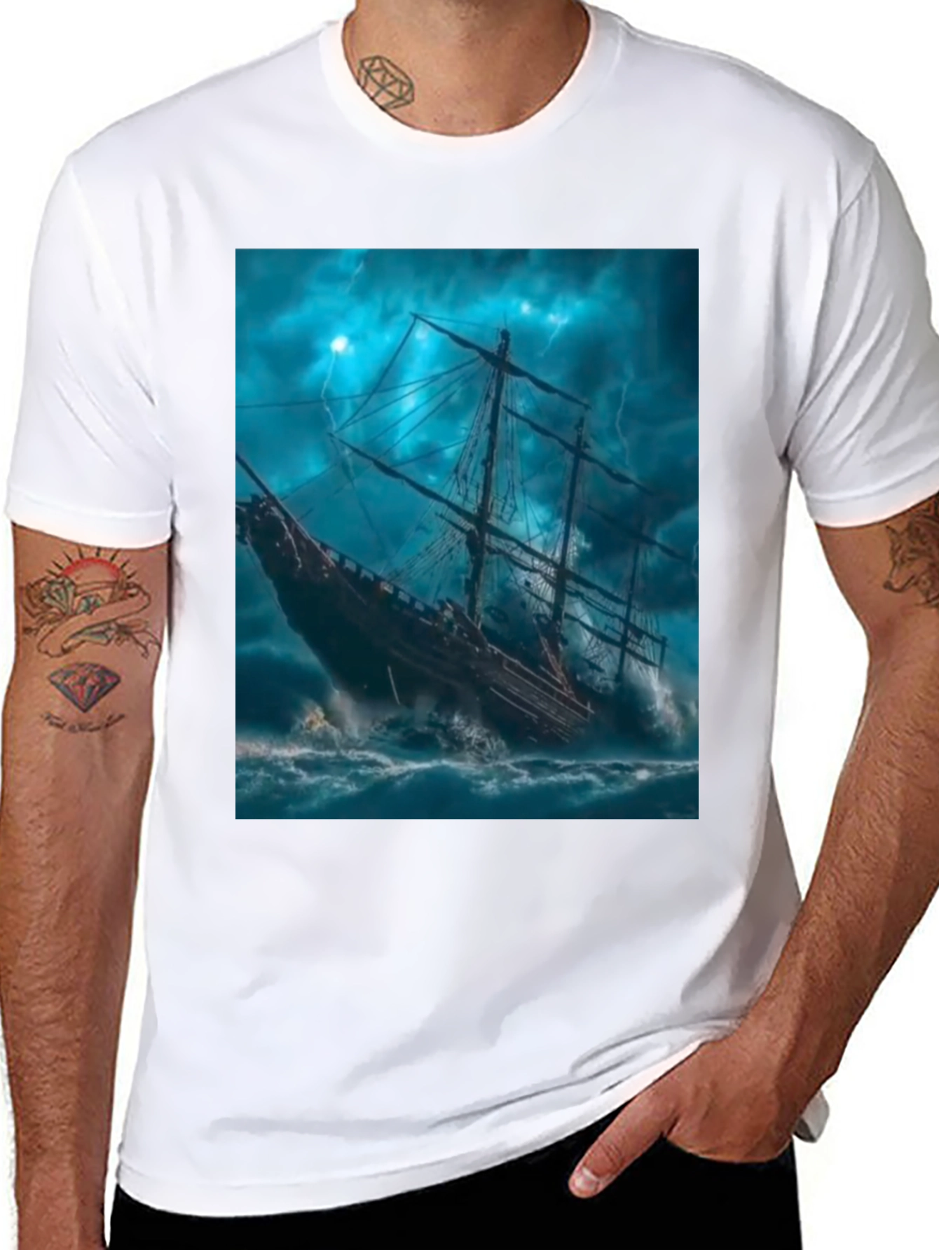 Stormy Seas Ship Graphic Tee