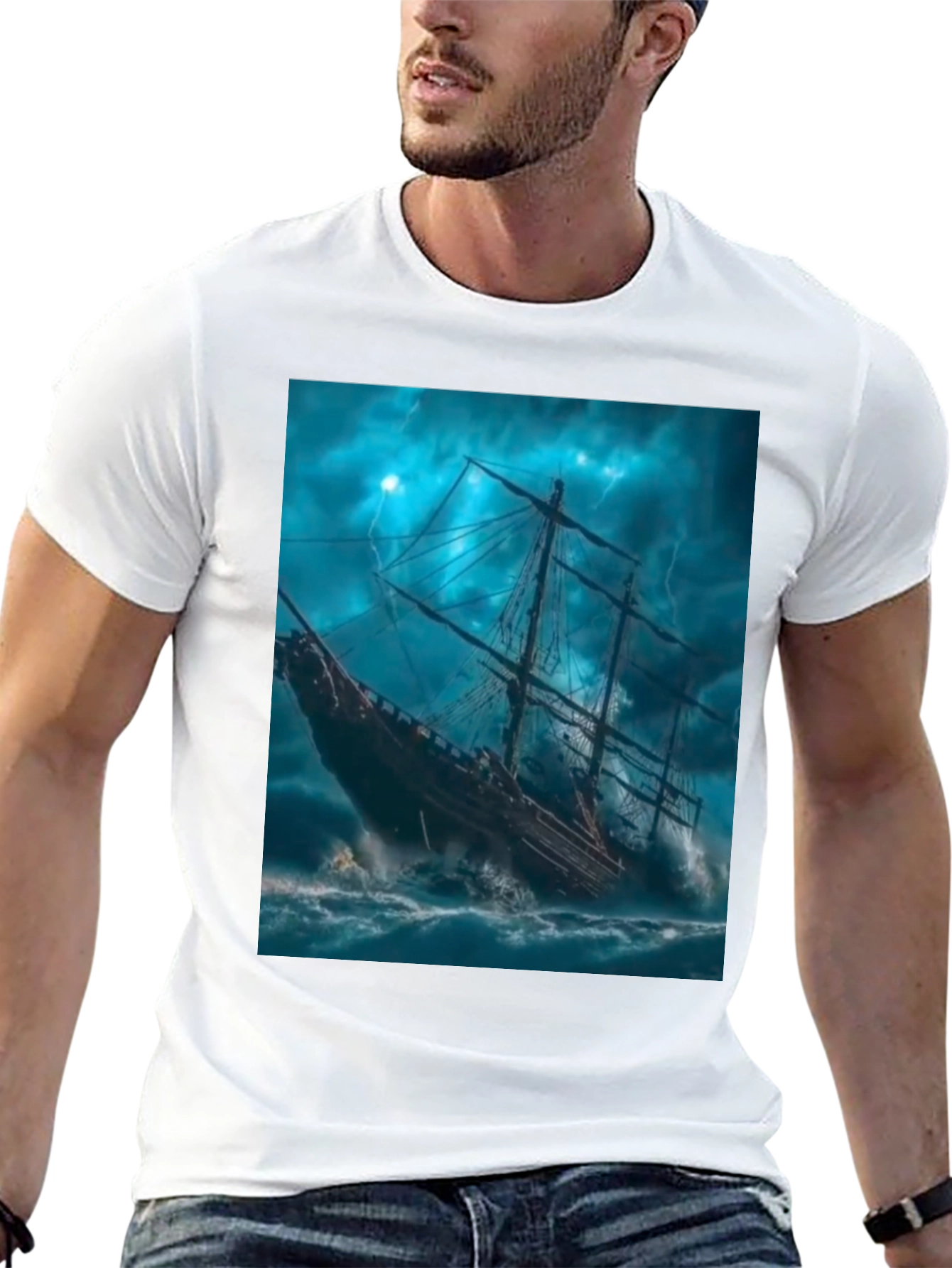 Stormy Seas Ship Graphic Tee