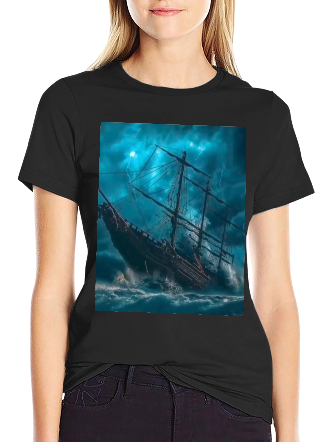 Stormy Seas Ship Graphic Tee