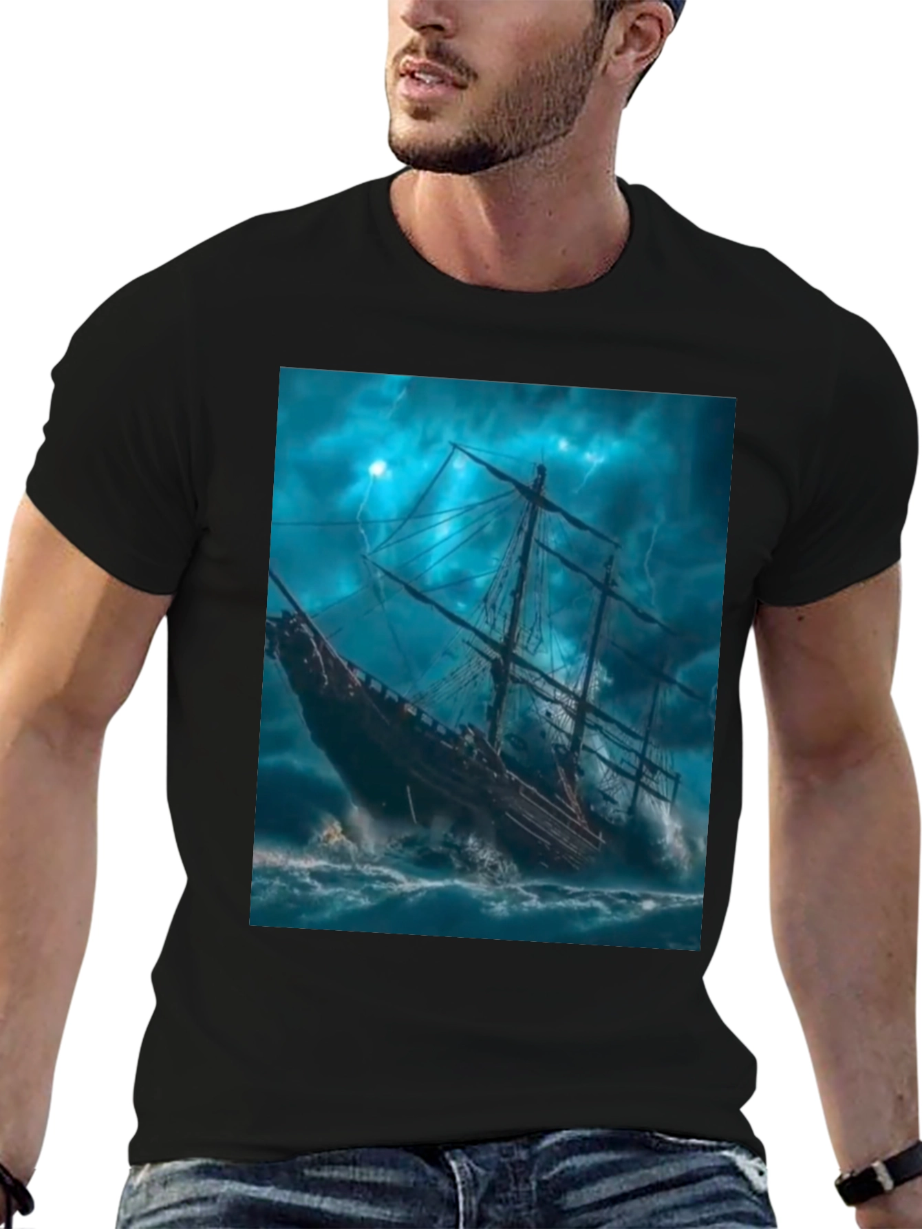 Stormy Seas Ship Graphic Tee