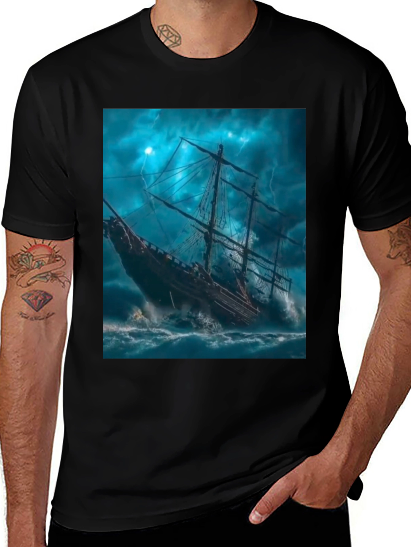 Stormy Seas Ship Graphic Tee