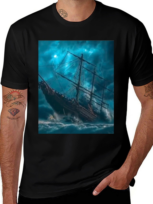 Stormy Seas Ship Graphic Tee