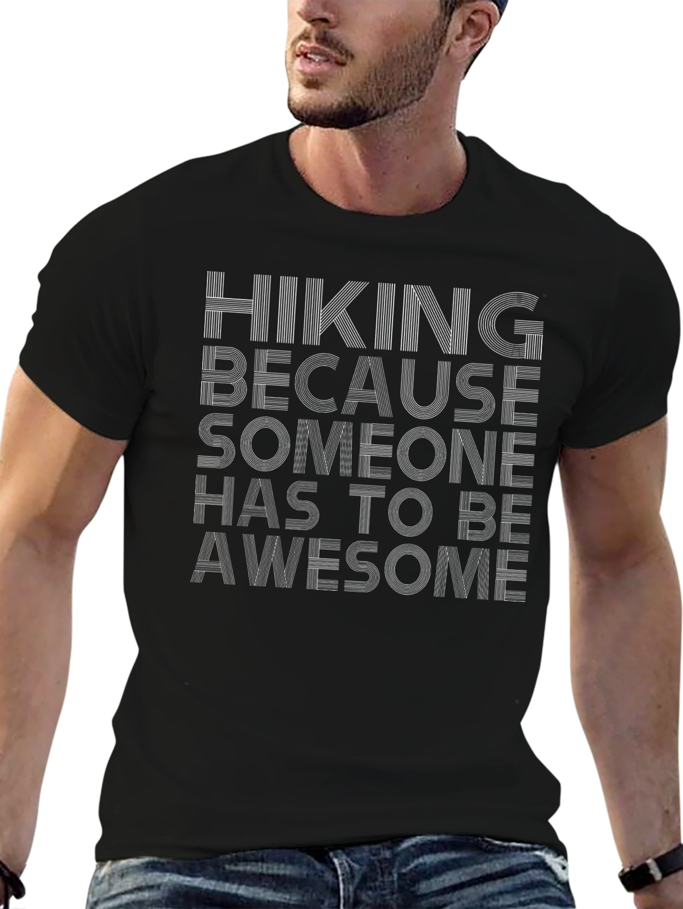 Hiking Because Awesome Tee