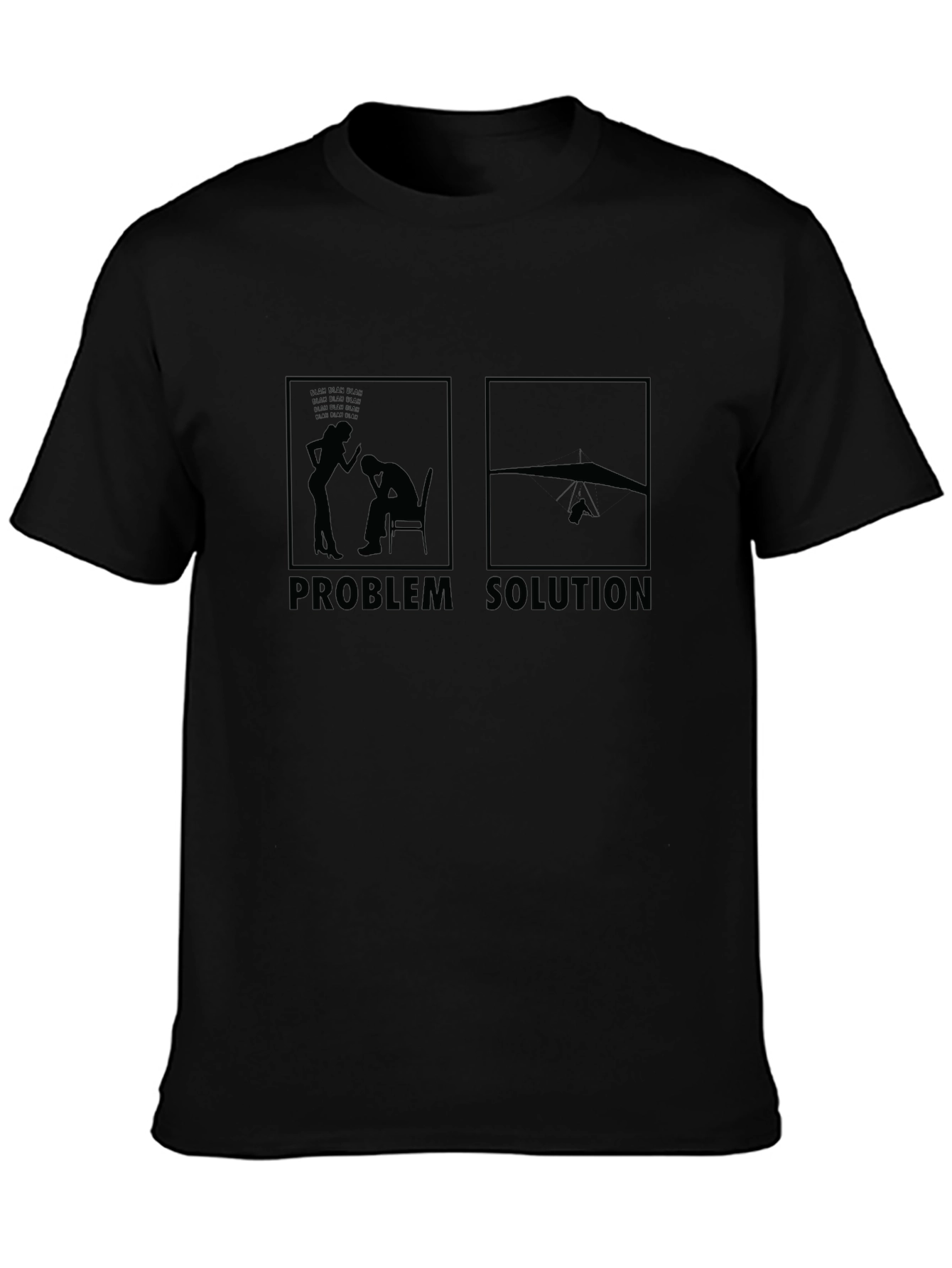 Hang Gliding Problem Solution T-Shirt - Black