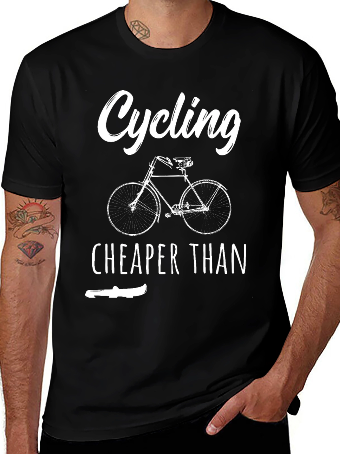Cycling Cheaper Than T-Shirt - Funny Bike Lover Tee