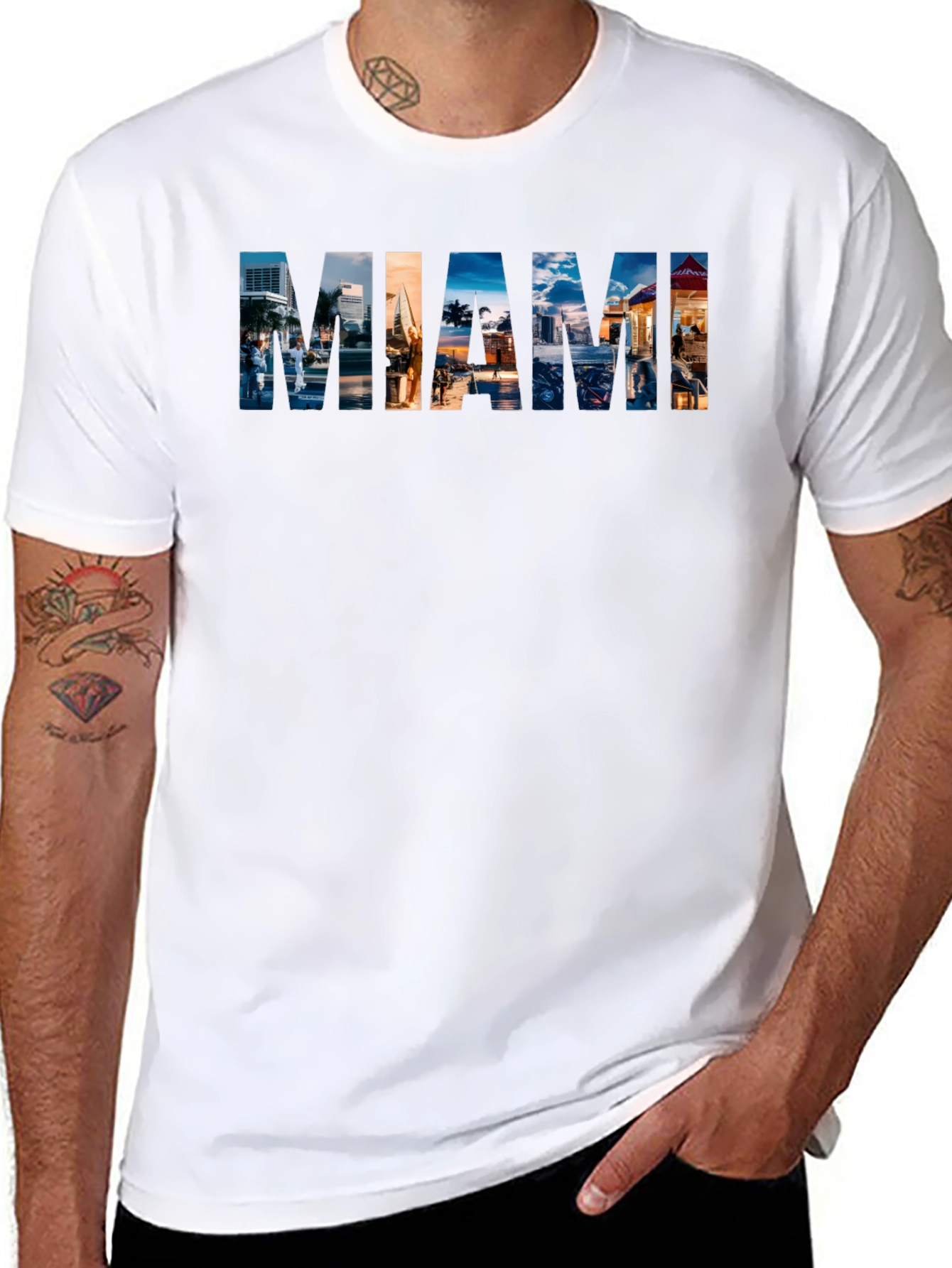 Miami Graphic Print Crew Neck T-Shirt