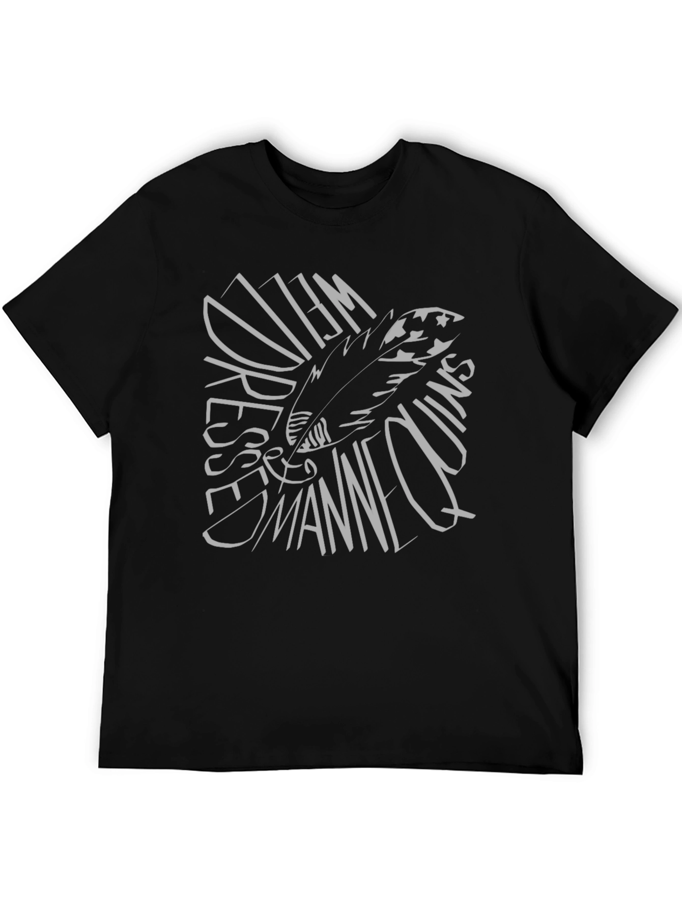 Feather Graphic Black T-Shirt