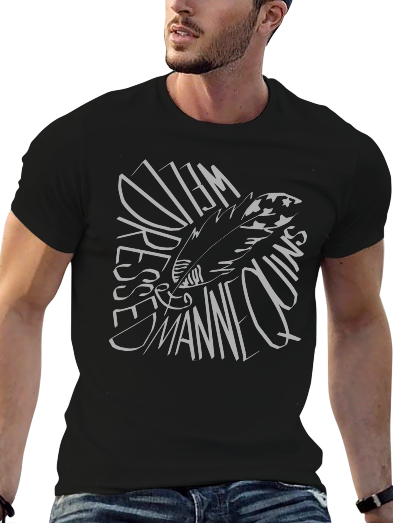 Feather Graphic Black T-Shirt