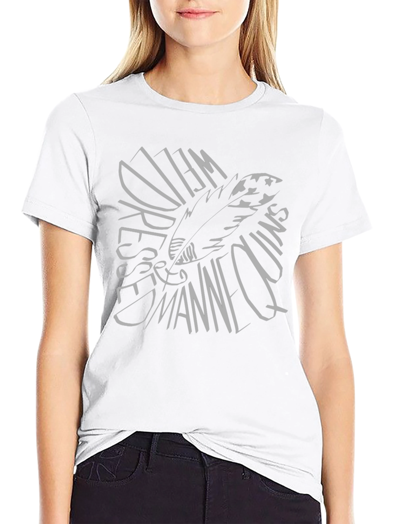 Feather Graphic Black T-Shirt