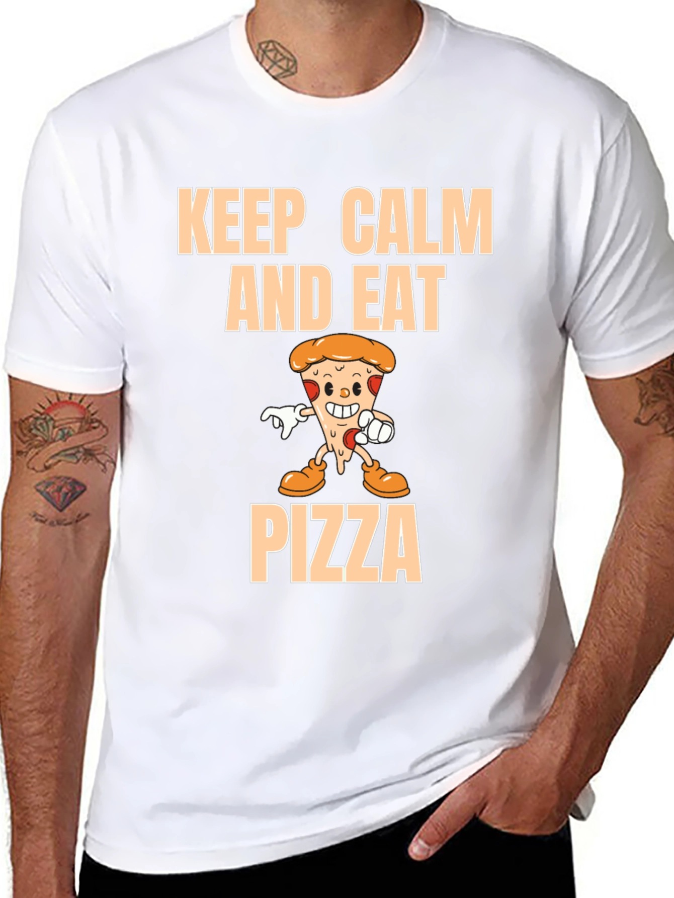 Keep Calm and Eat Pizza Graphic T-Shirt