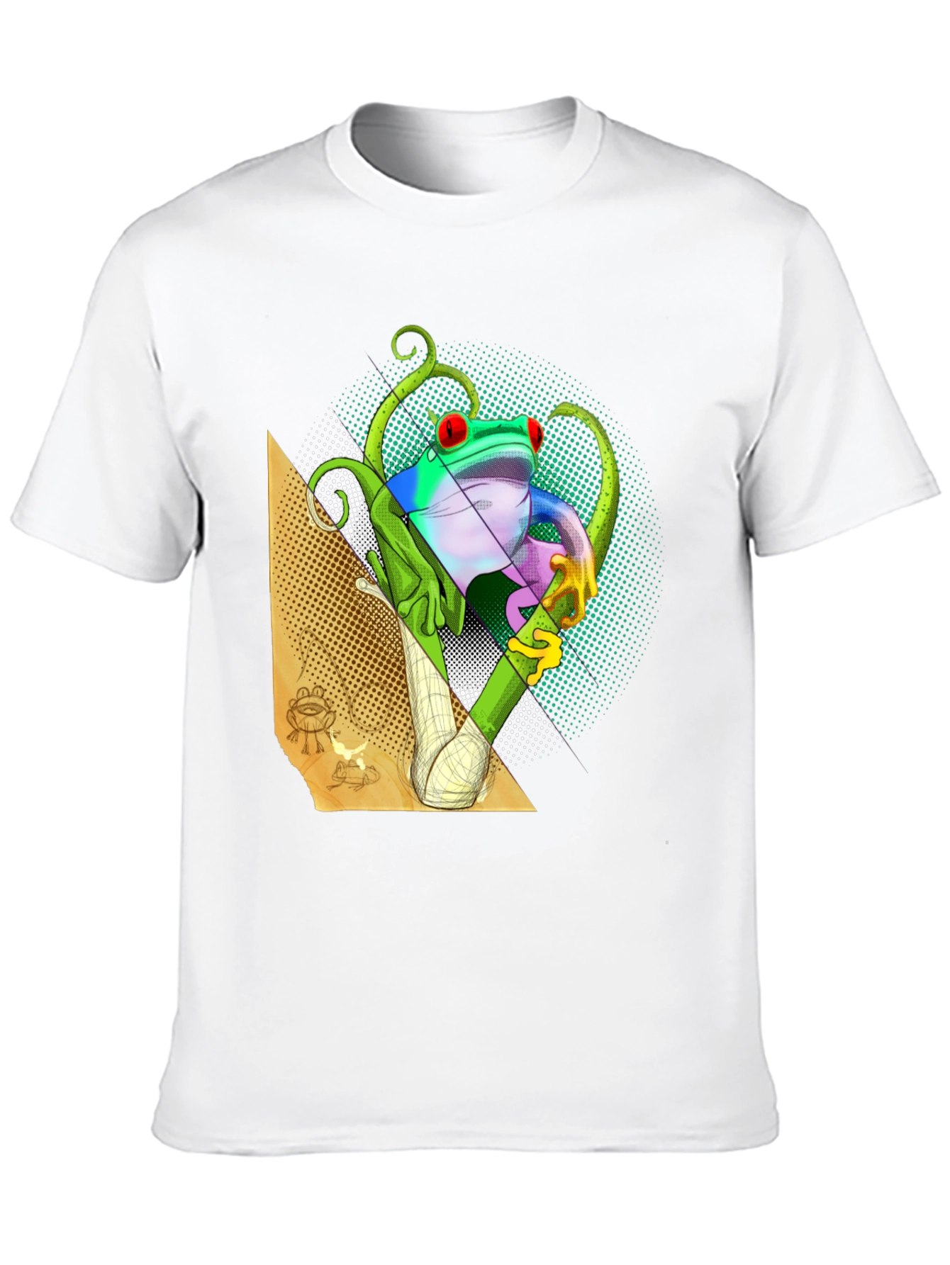 Geometric Frog T-Shirt - Unique Graphic Tee