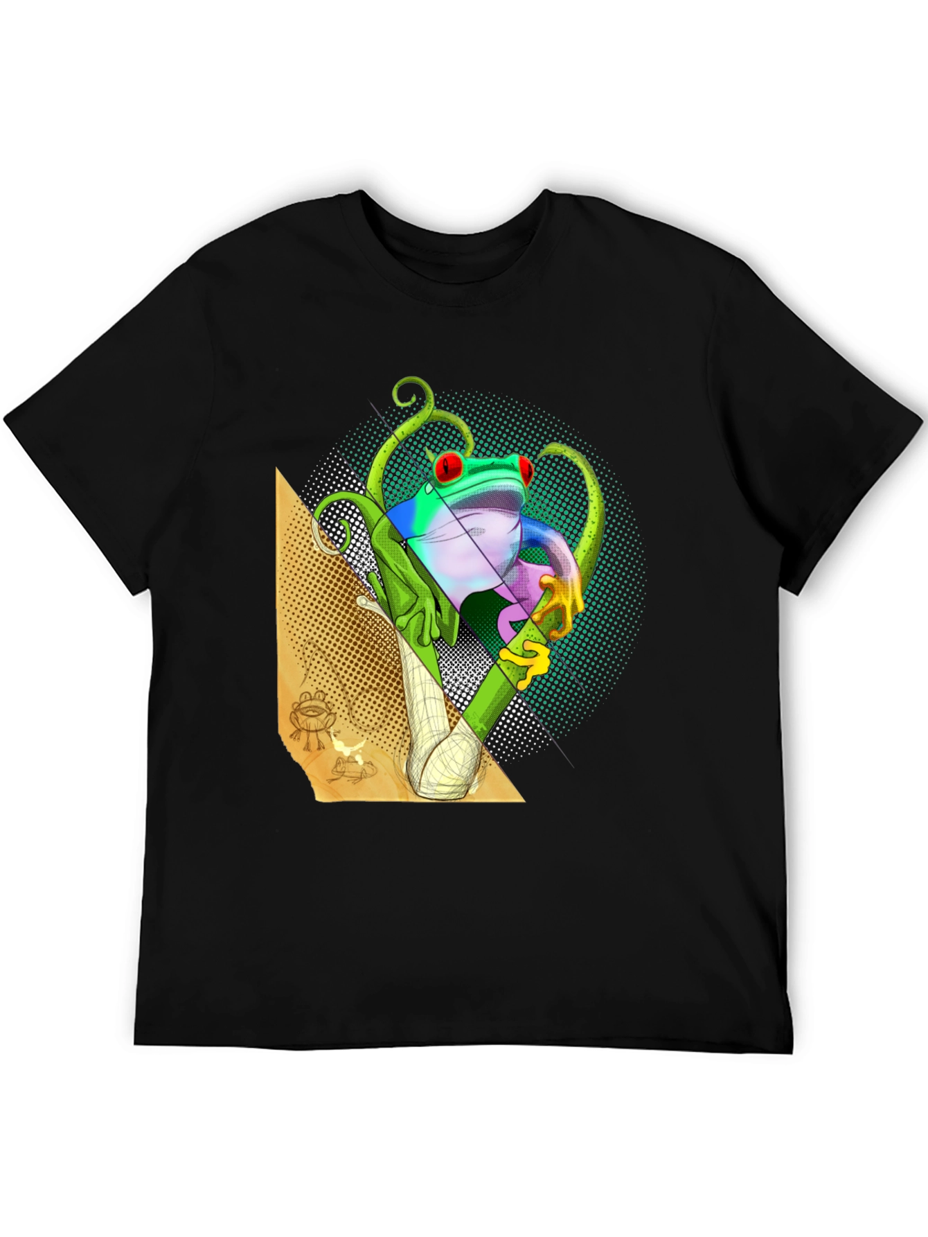 Geometric Frog T-Shirt - Unique Graphic Tee