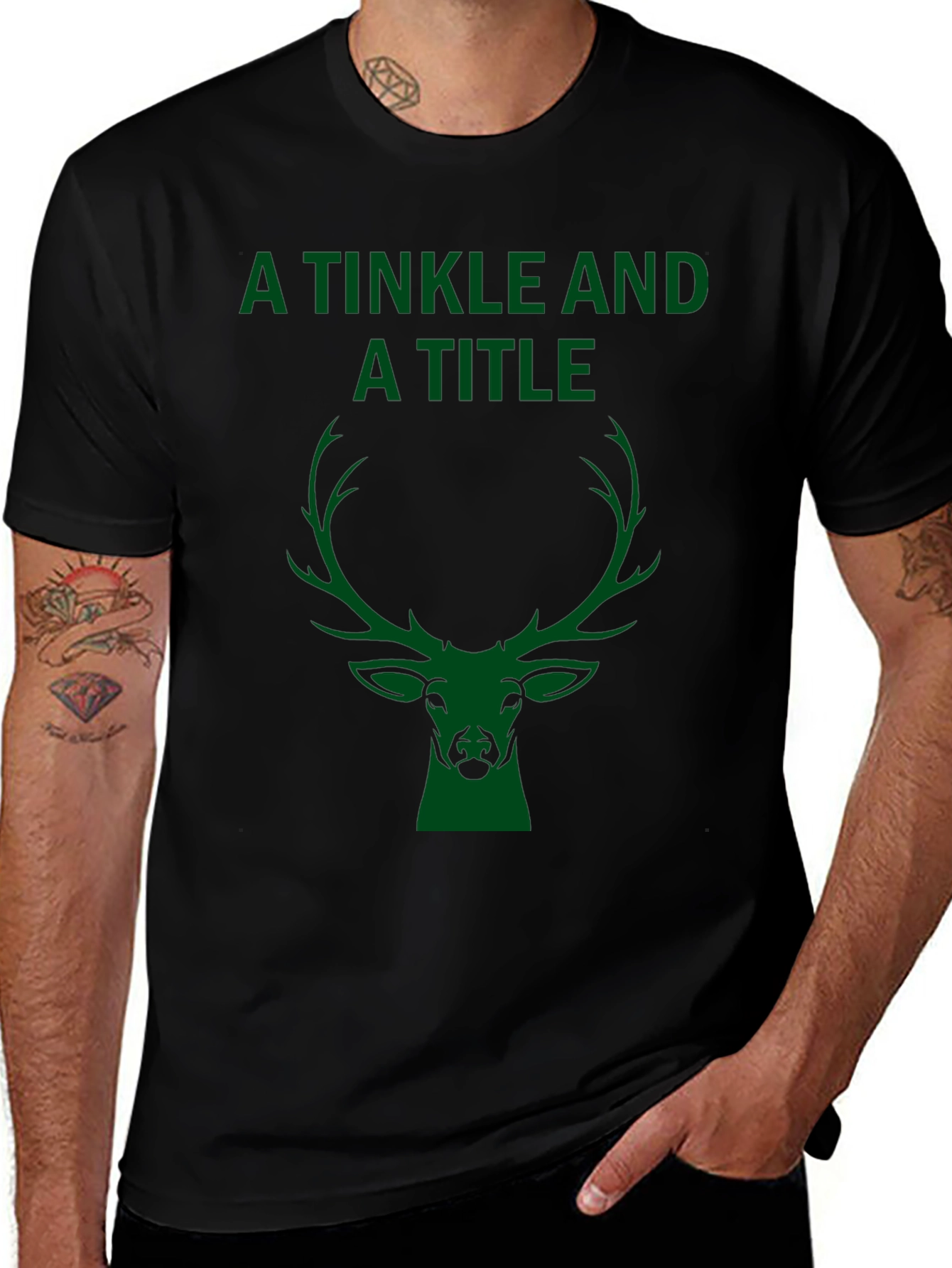 A Tinkle and A Title Deer Head Graphic T-Shirt