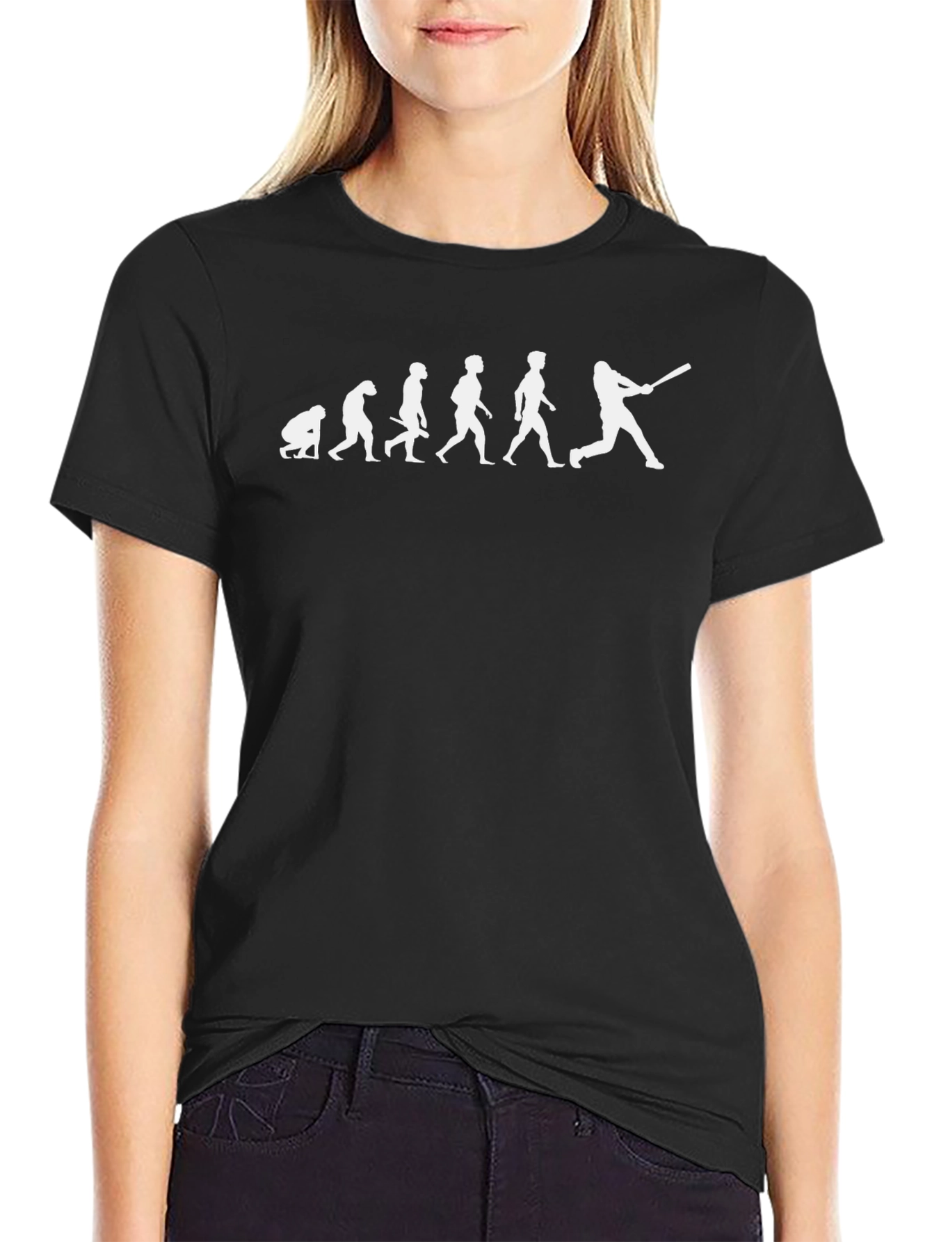 Evolution of Baseball Black T-Shirt
