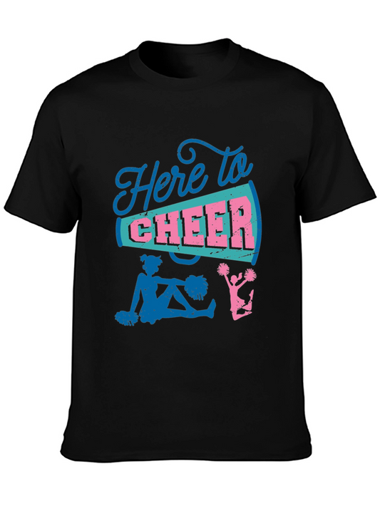 Here to Cheer T-Shirt - Cheerleader Design