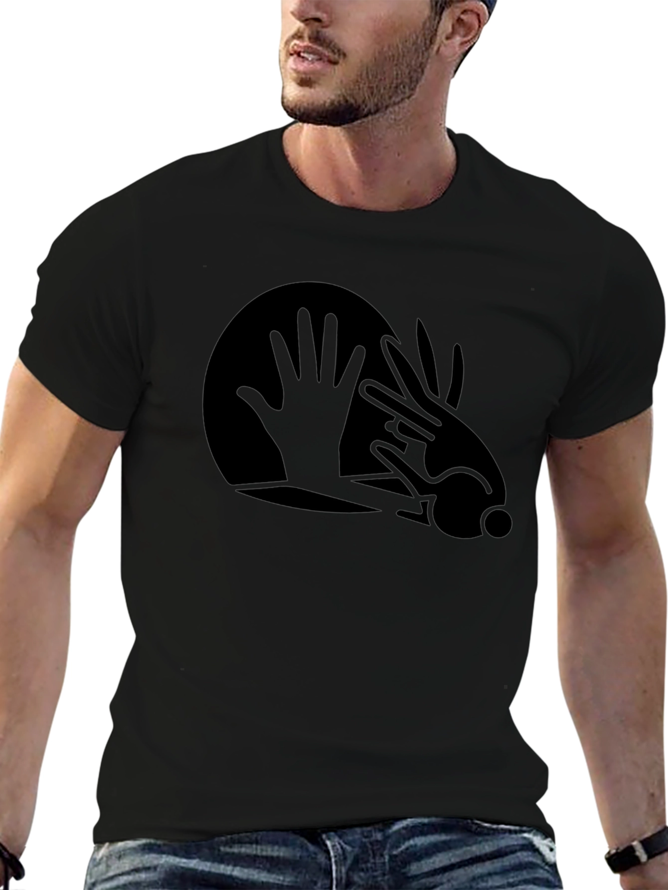 Hand Shadow T-Shirt - Mens Black Tee