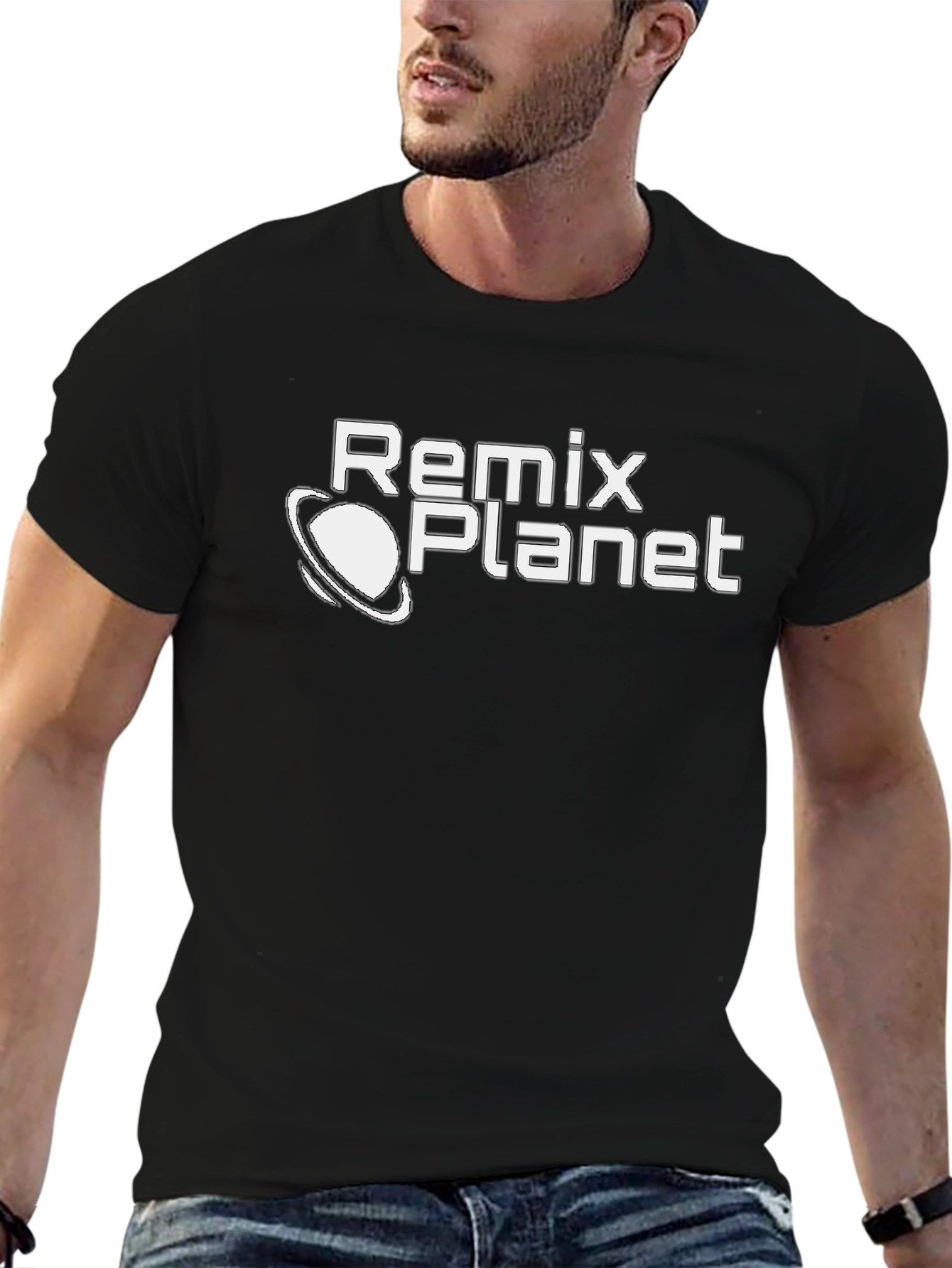 Remix Planet Graphic T-Shirt - Black Cotton Tee