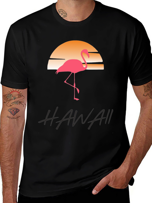 Hawaii Flamingo Sunset Graphic Tee