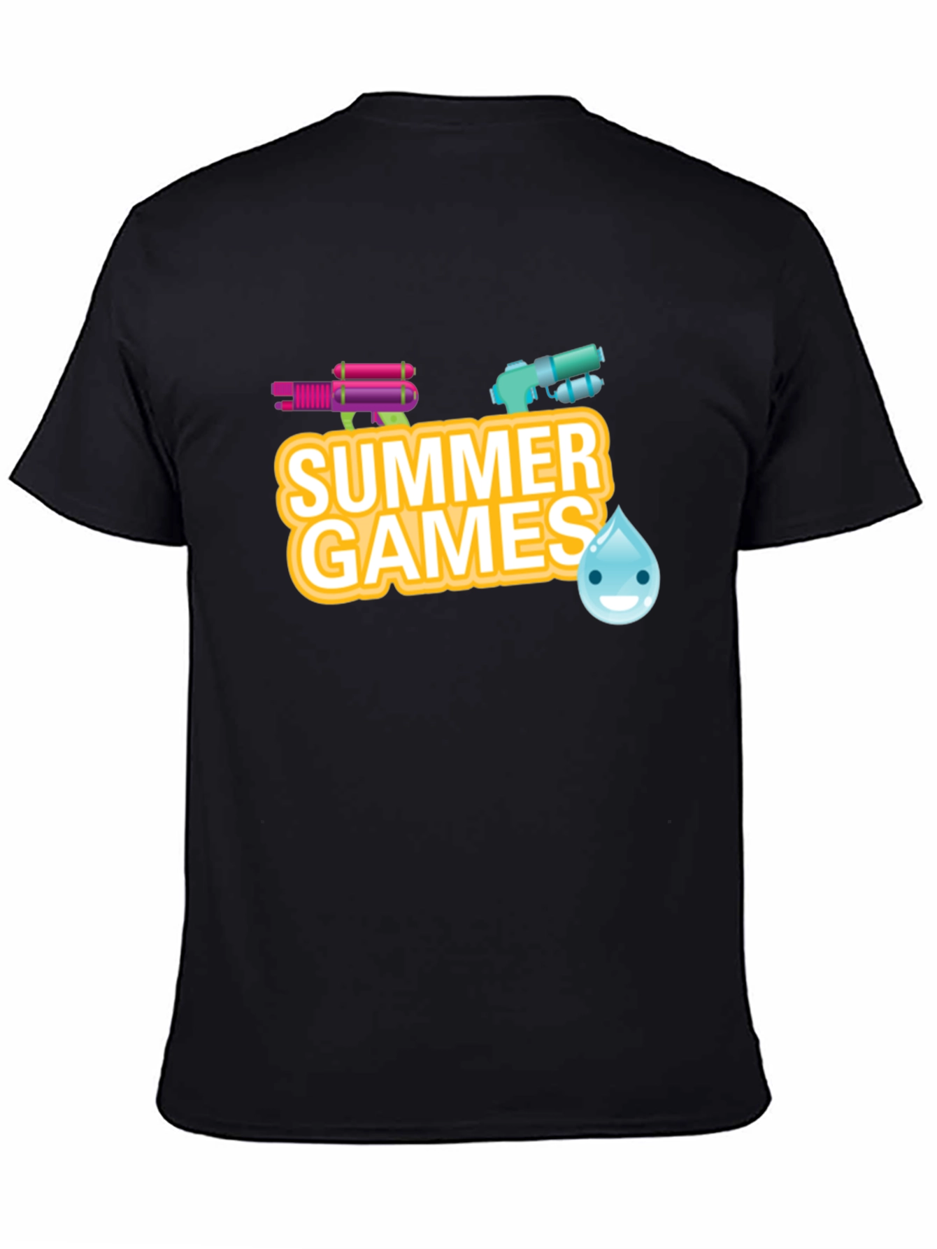 Summer Games Graphic Tee - Black Cotton T-Shirt