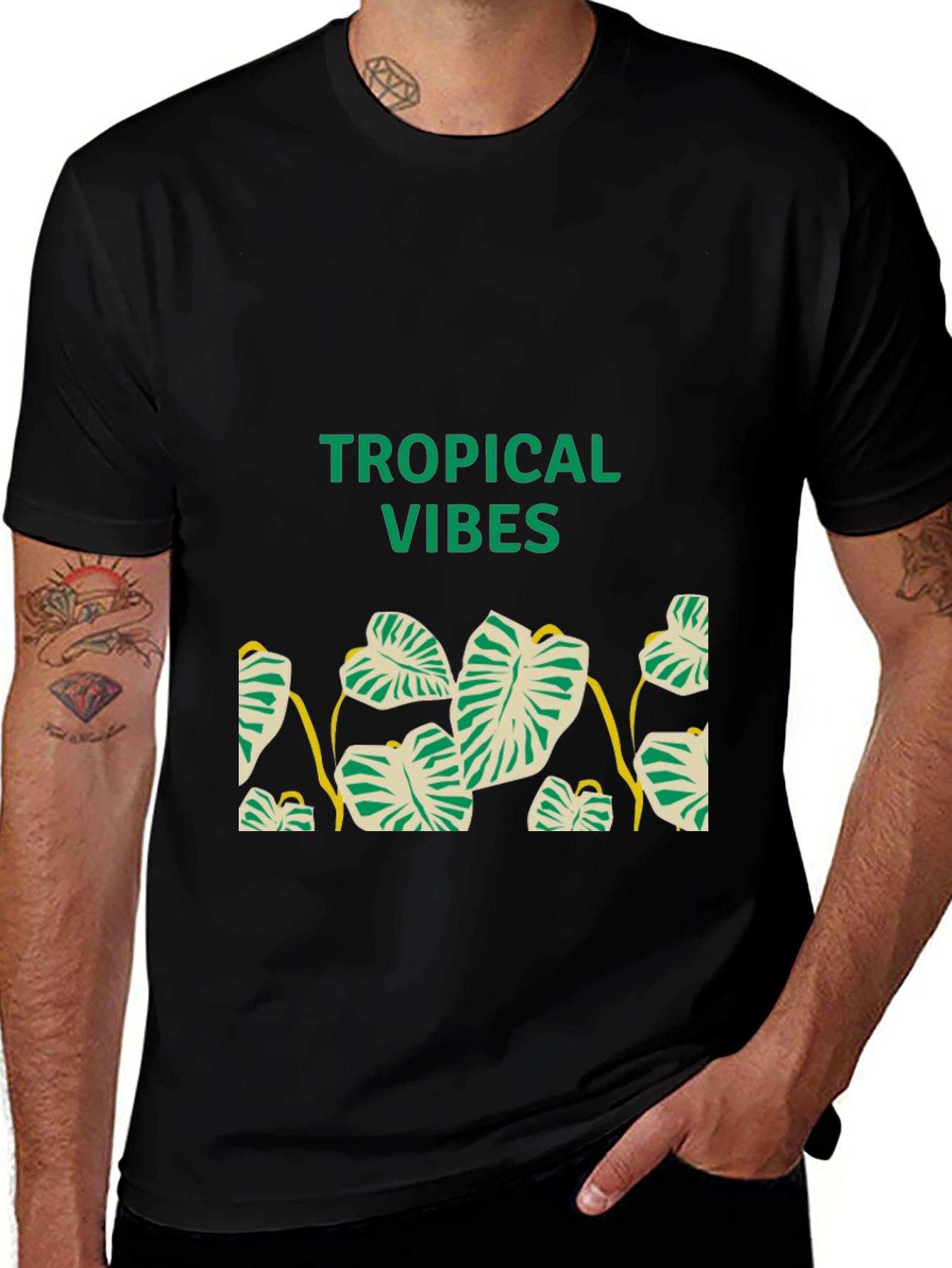 Tropical Vibes Black T-Shirt