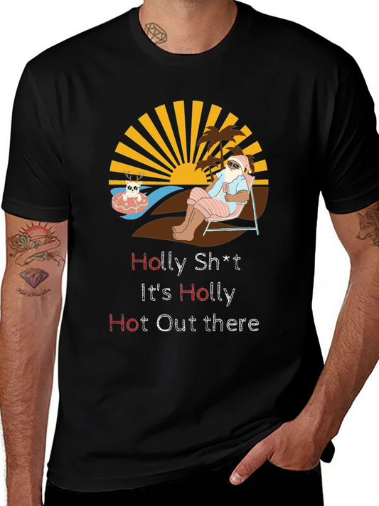 Holly Hot Santa Black Graphic Tee