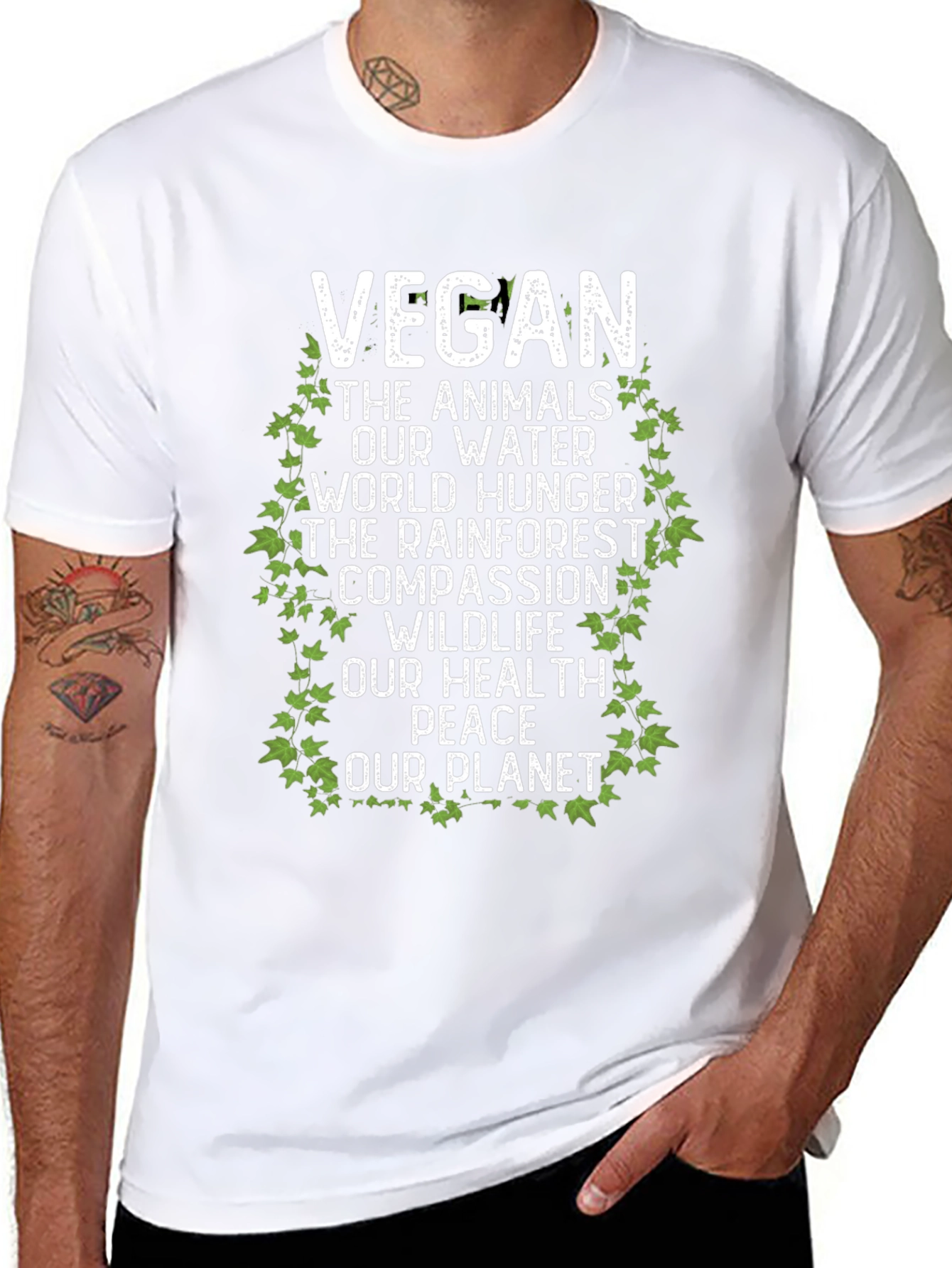 Vegan T-Shirt - Animals Water Planet