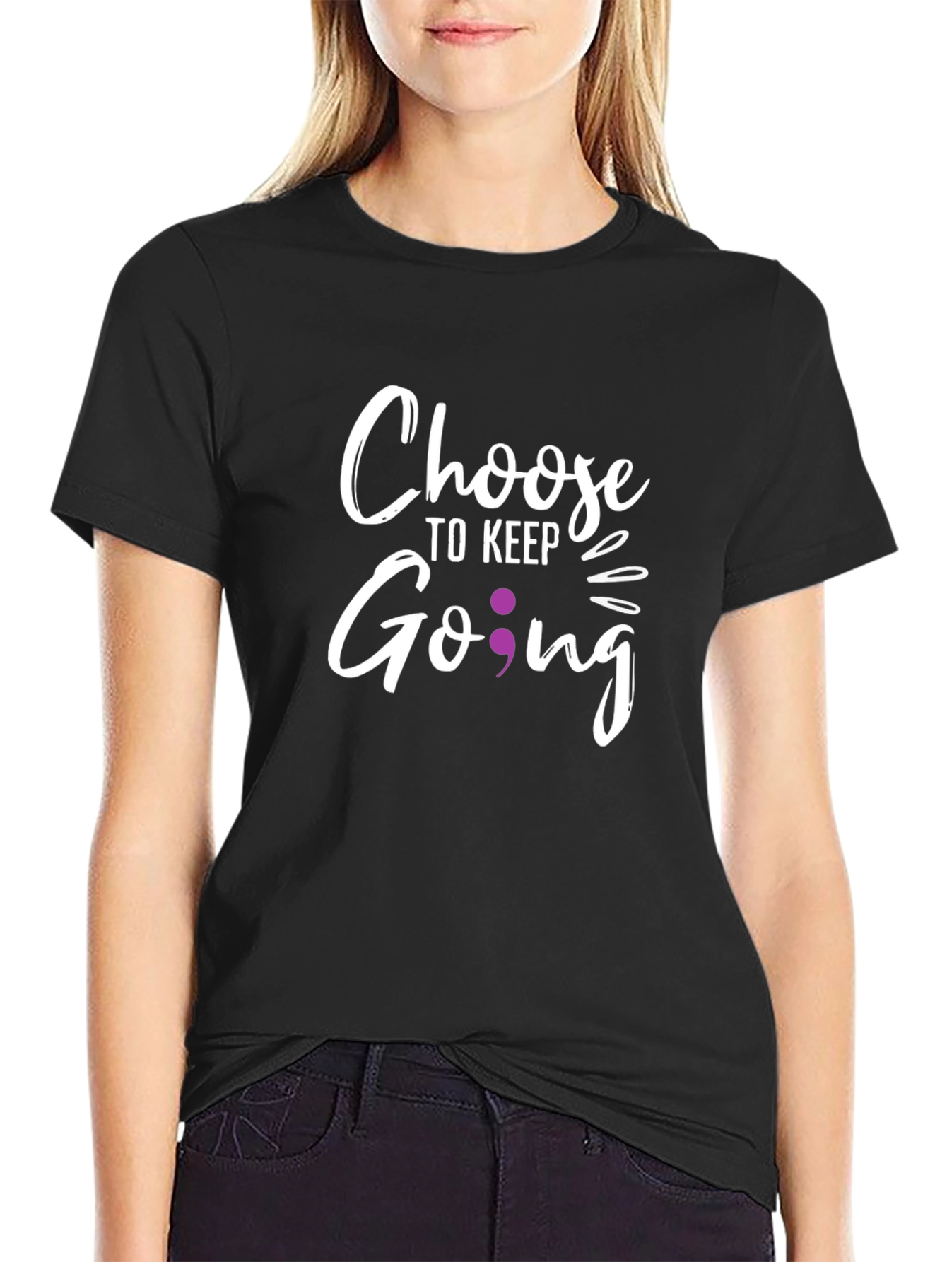 Choose to Keep Going Semicolon Graphic Tee