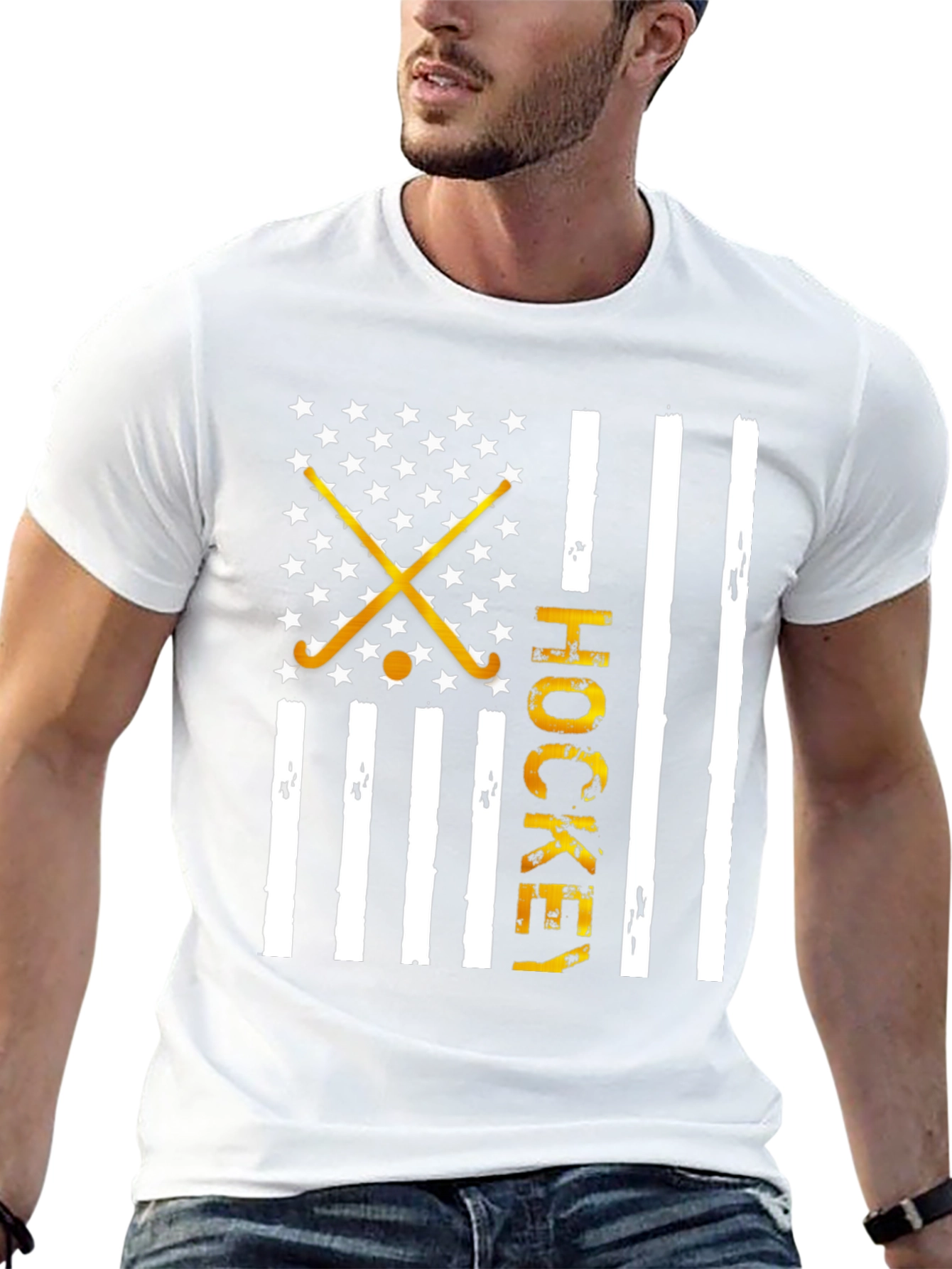 Hockey USA Flag Graphic Tee