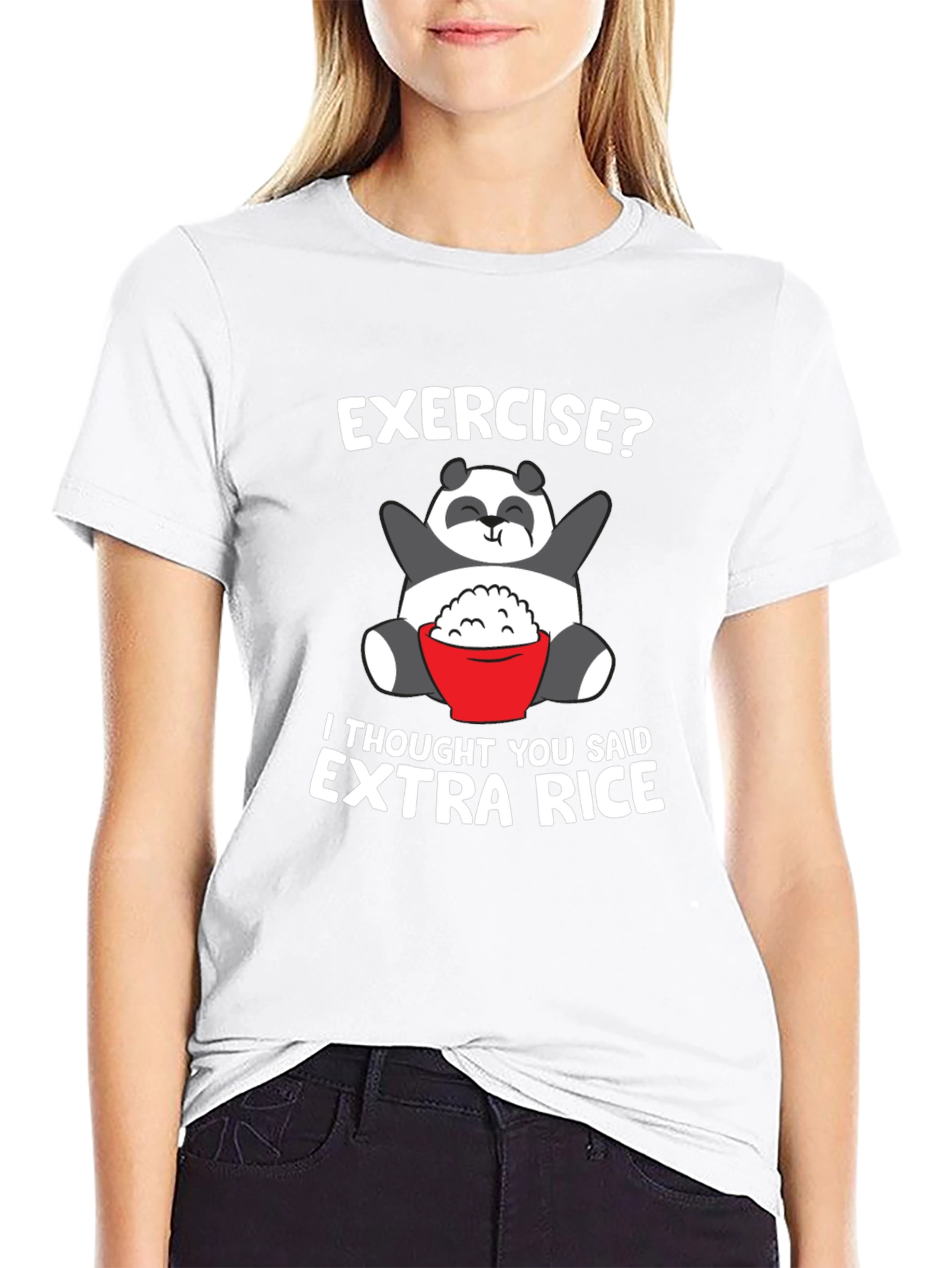 Exercise? Extra Rice Panda T-Shirt