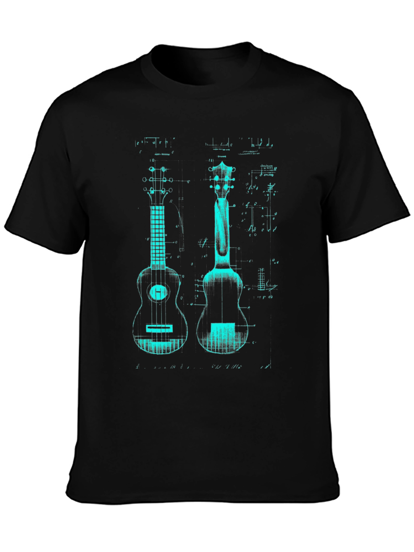 Ukulele Blueprint Graphic T-Shirt