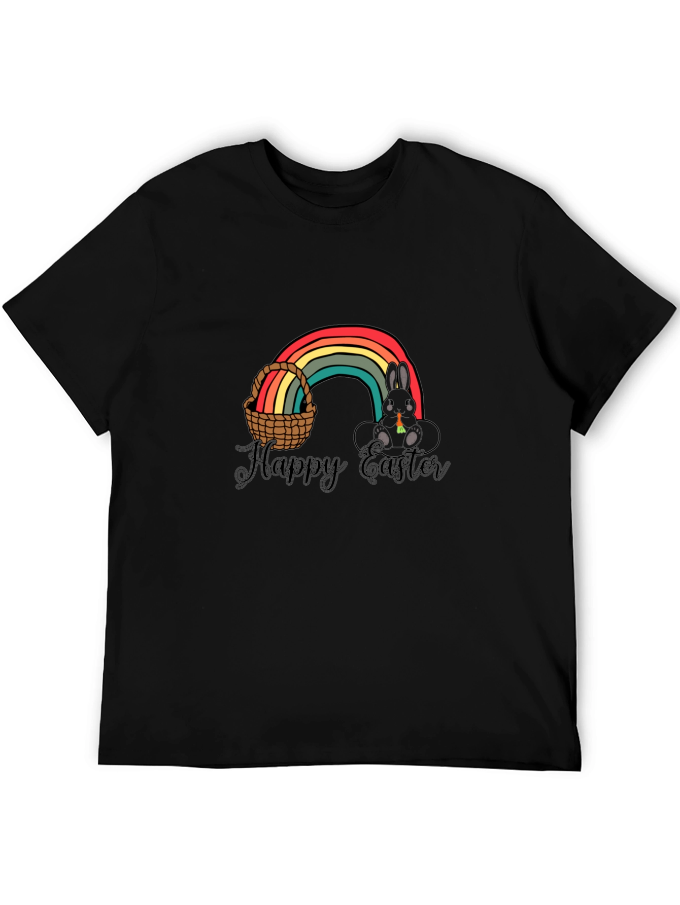 Happy Easter Rainbow Bunny Graphic T-Shirt