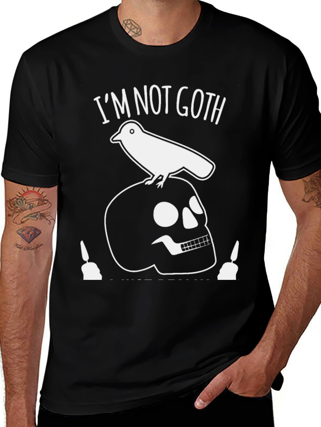 Im Not Goth Skull & Crow Graphic Tee