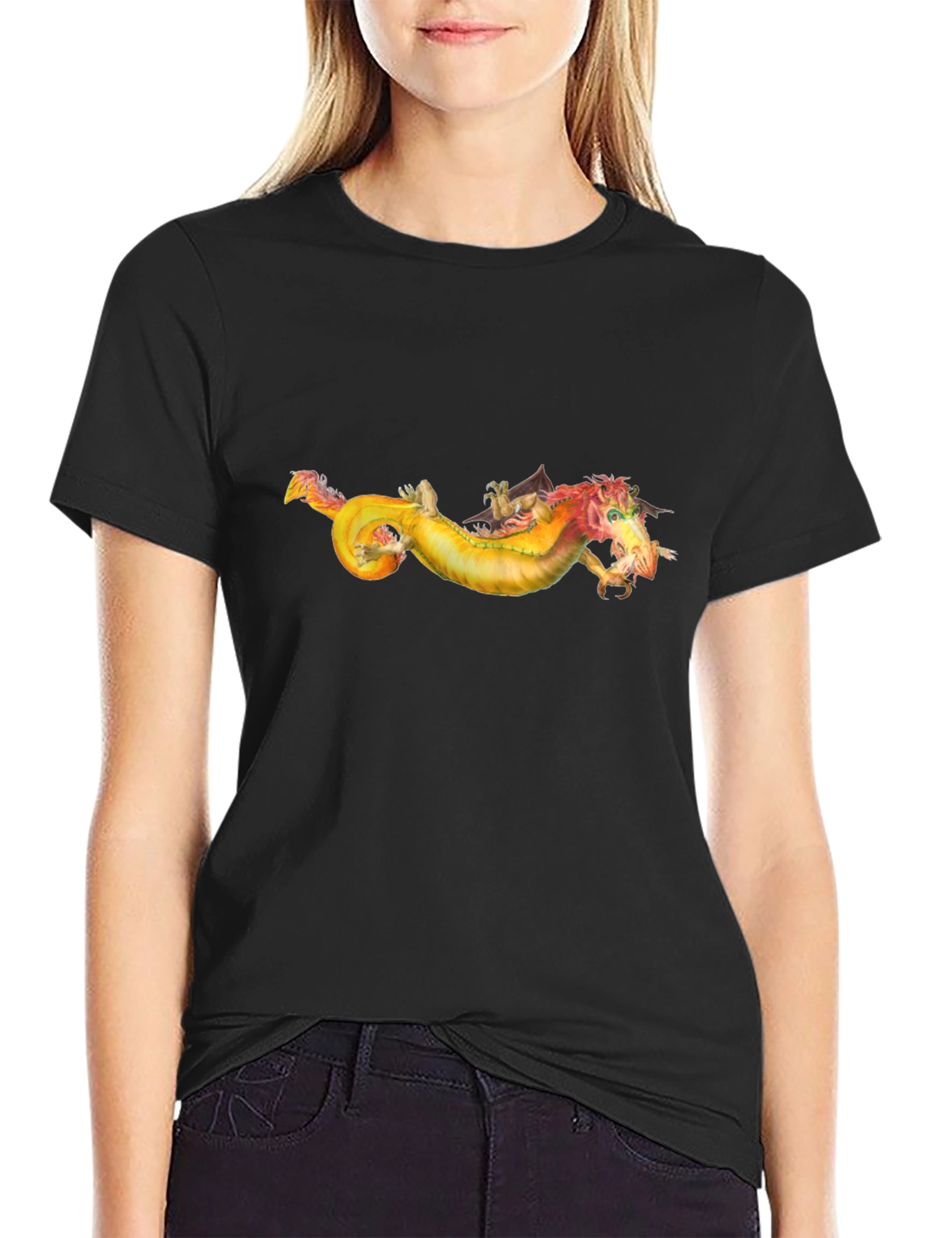 Dragon Graphic Tee - Fantasy Creature Design T-Shirt