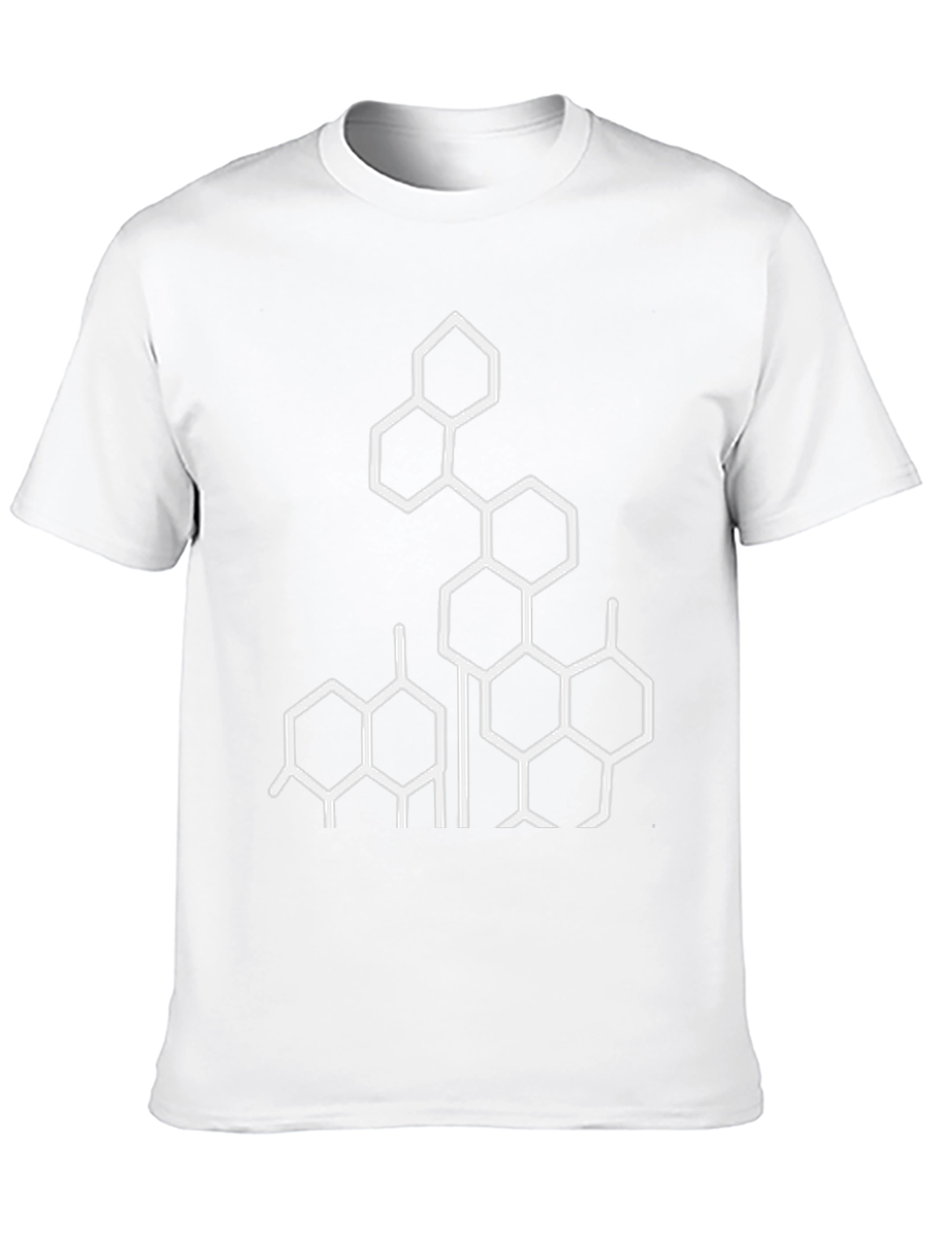 Geometric White Print Black T-Shirt