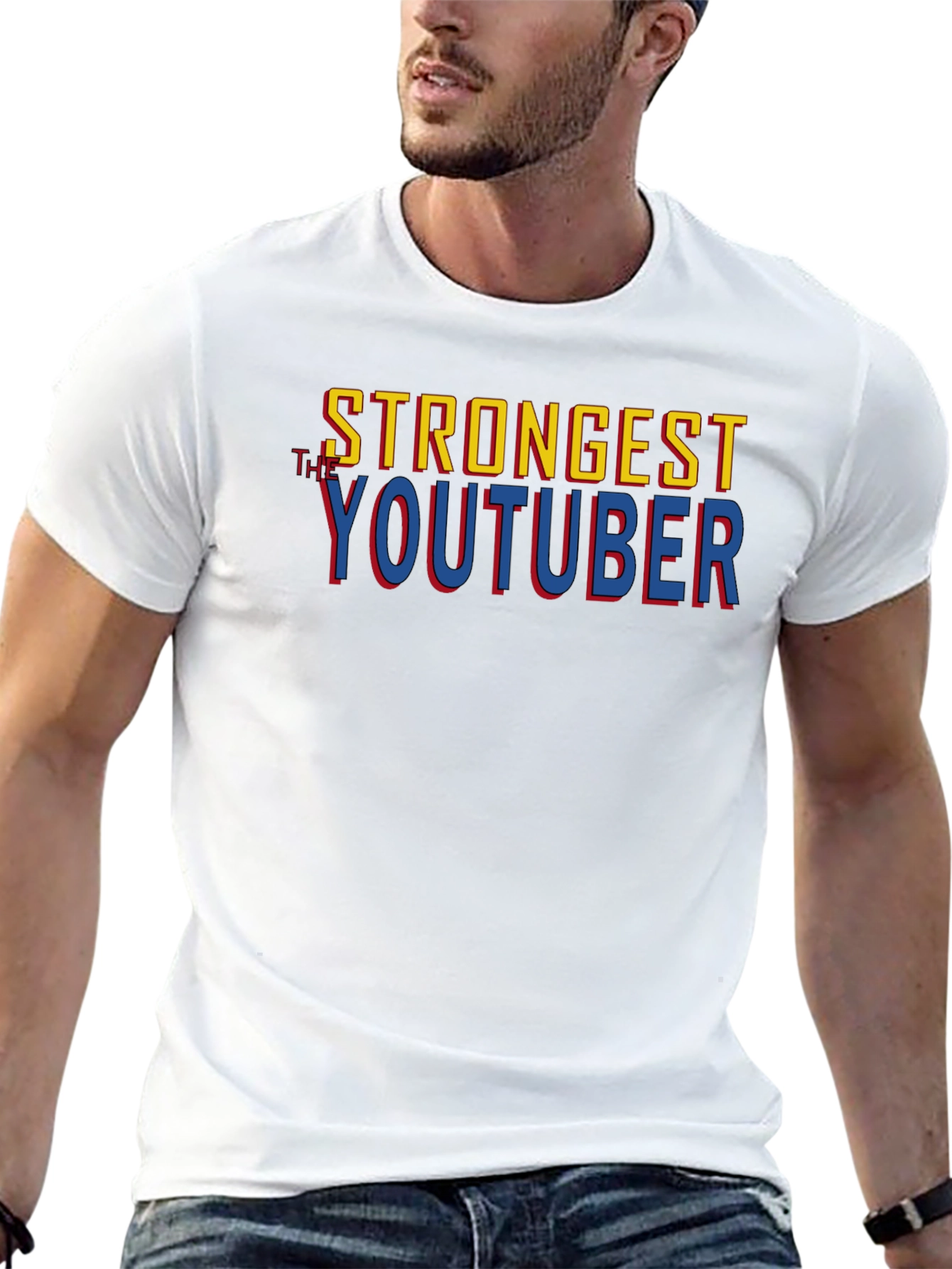 Strongest Youtuber T-Shirt Black Cotton