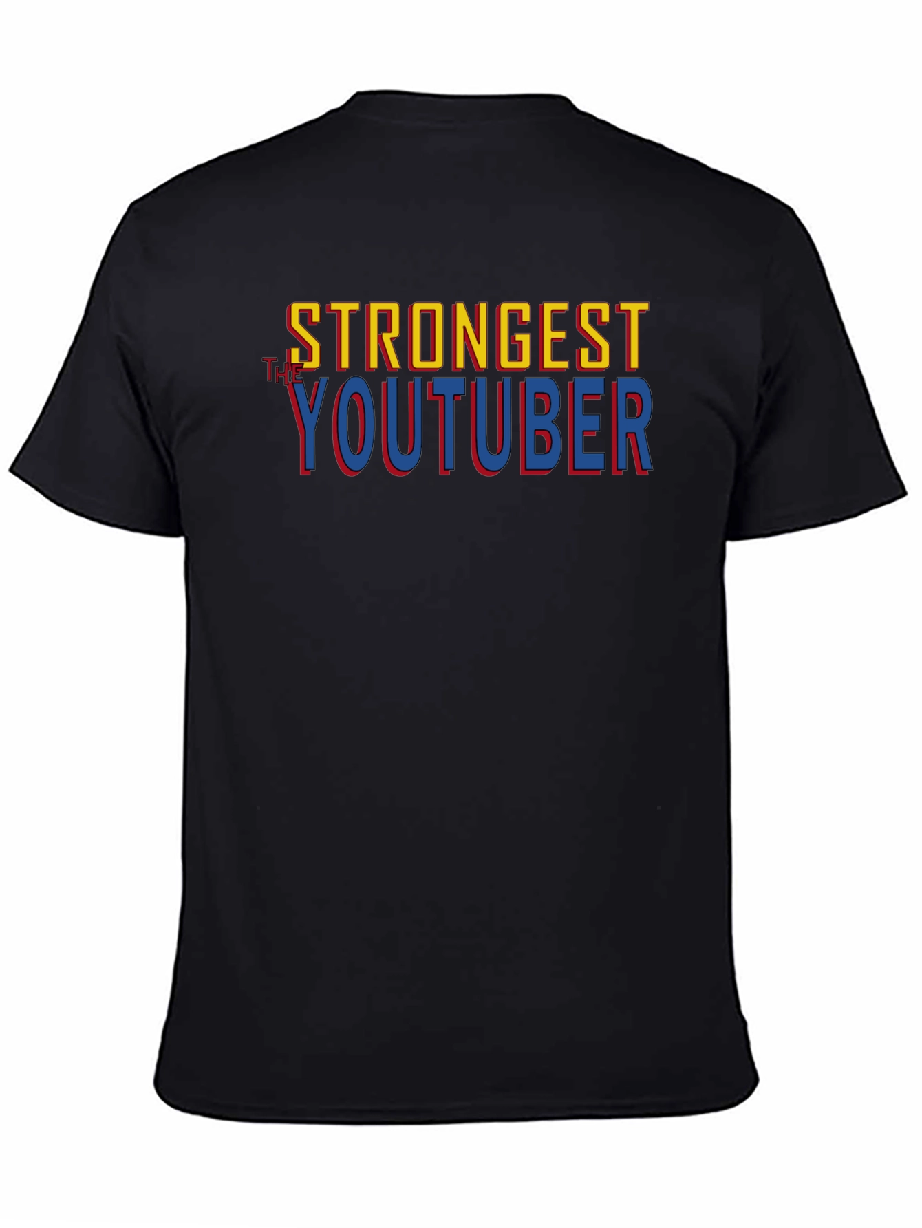 Strongest Youtuber T-Shirt Black Cotton