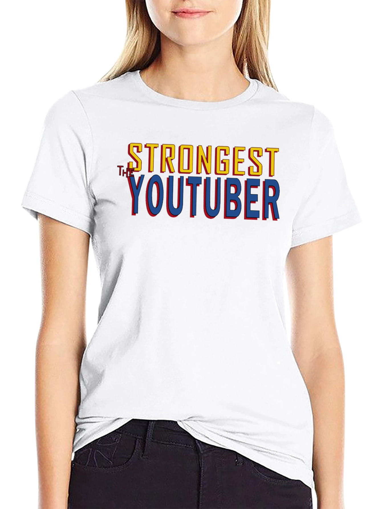 Strongest Youtuber T-Shirt Black Cotton