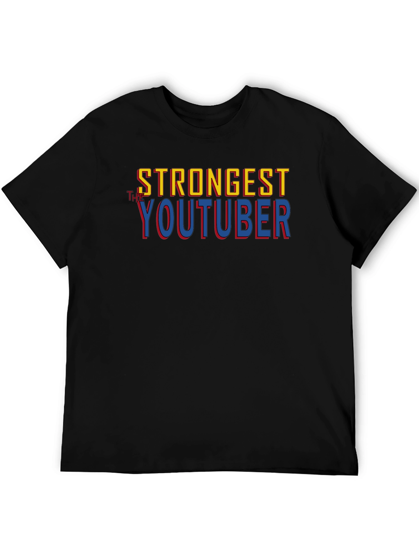 Strongest Youtuber T-Shirt Black Cotton