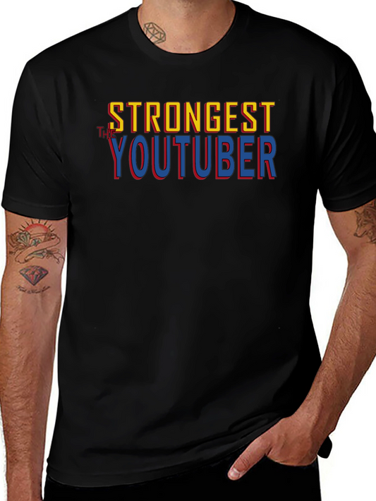 Strongest Youtuber T-Shirt Black Cotton