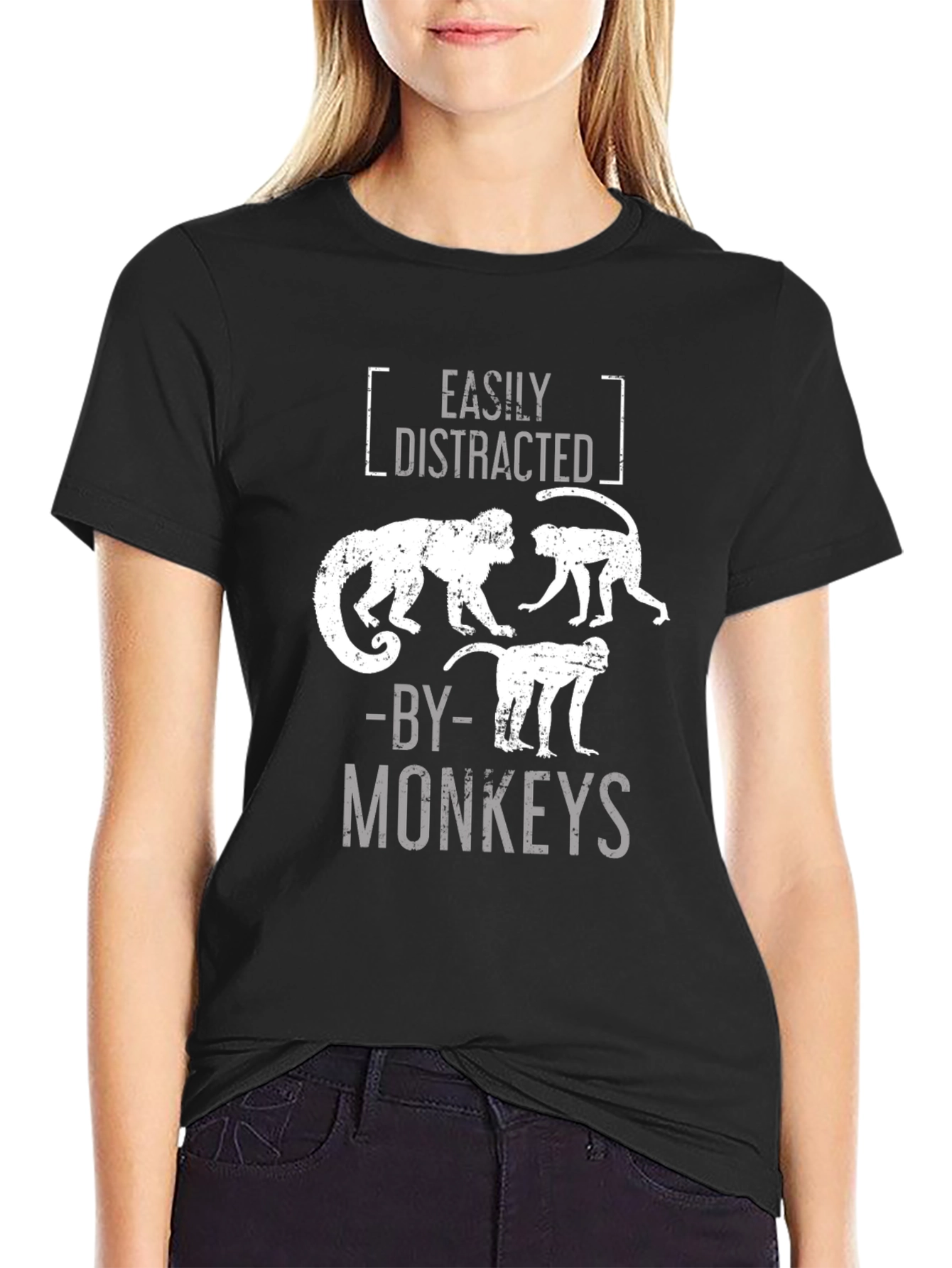 Easily Distracted By Monkeys Graphic T-Shirt