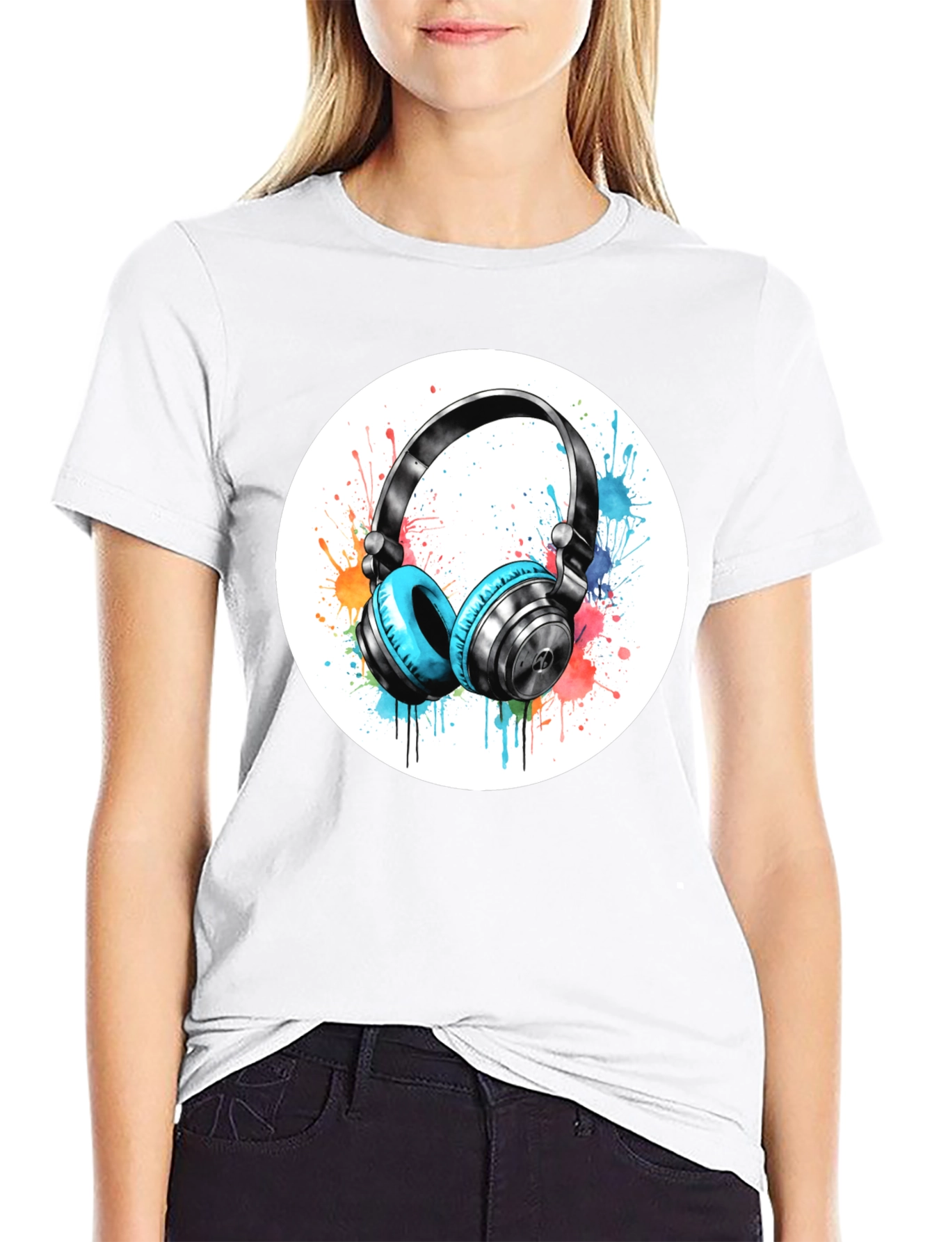 Stylish Headphone Graphic Tee - Music Lovers Shirt