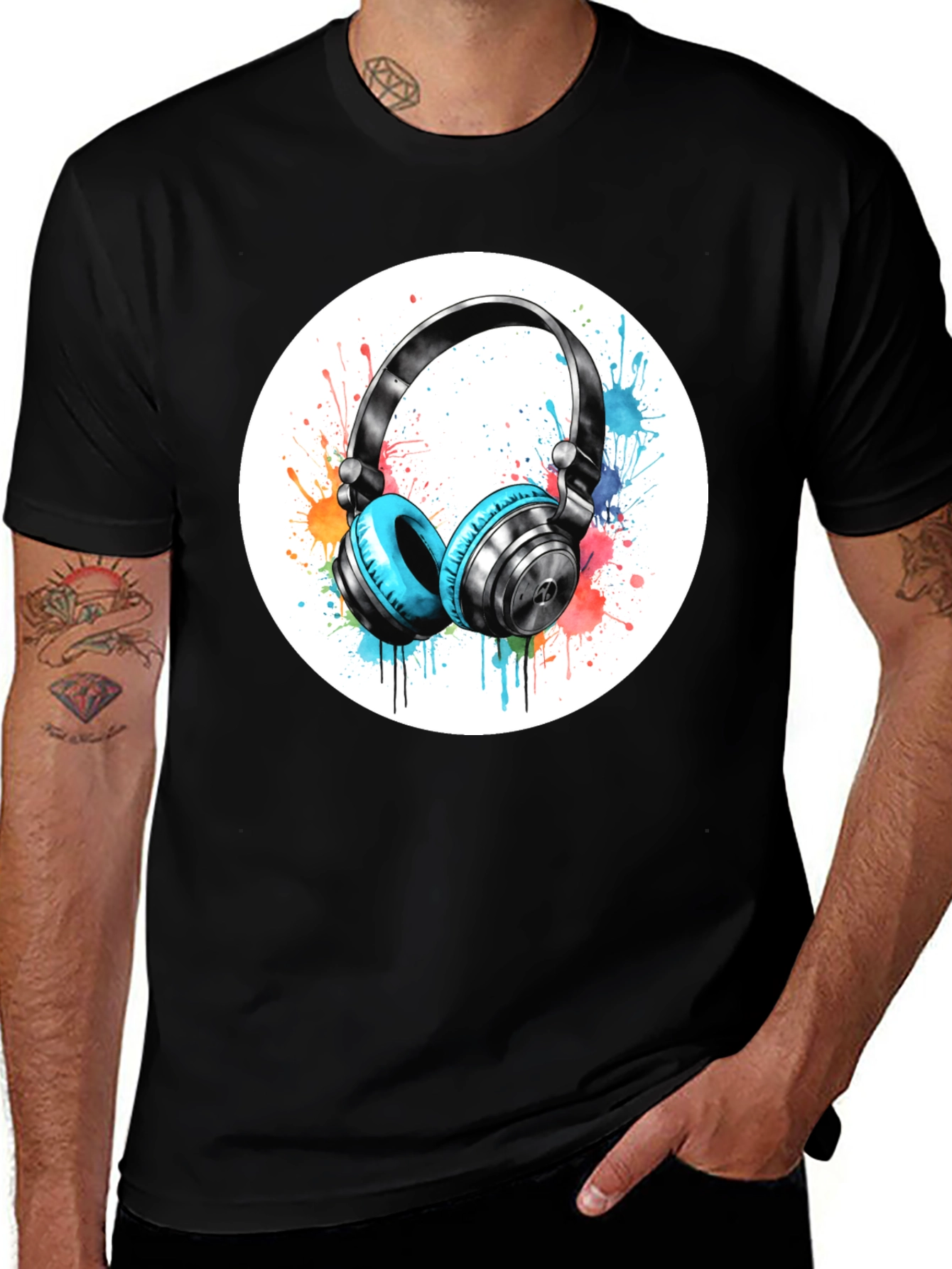 Stylish Headphone Graphic Tee - Music Lovers Shirt